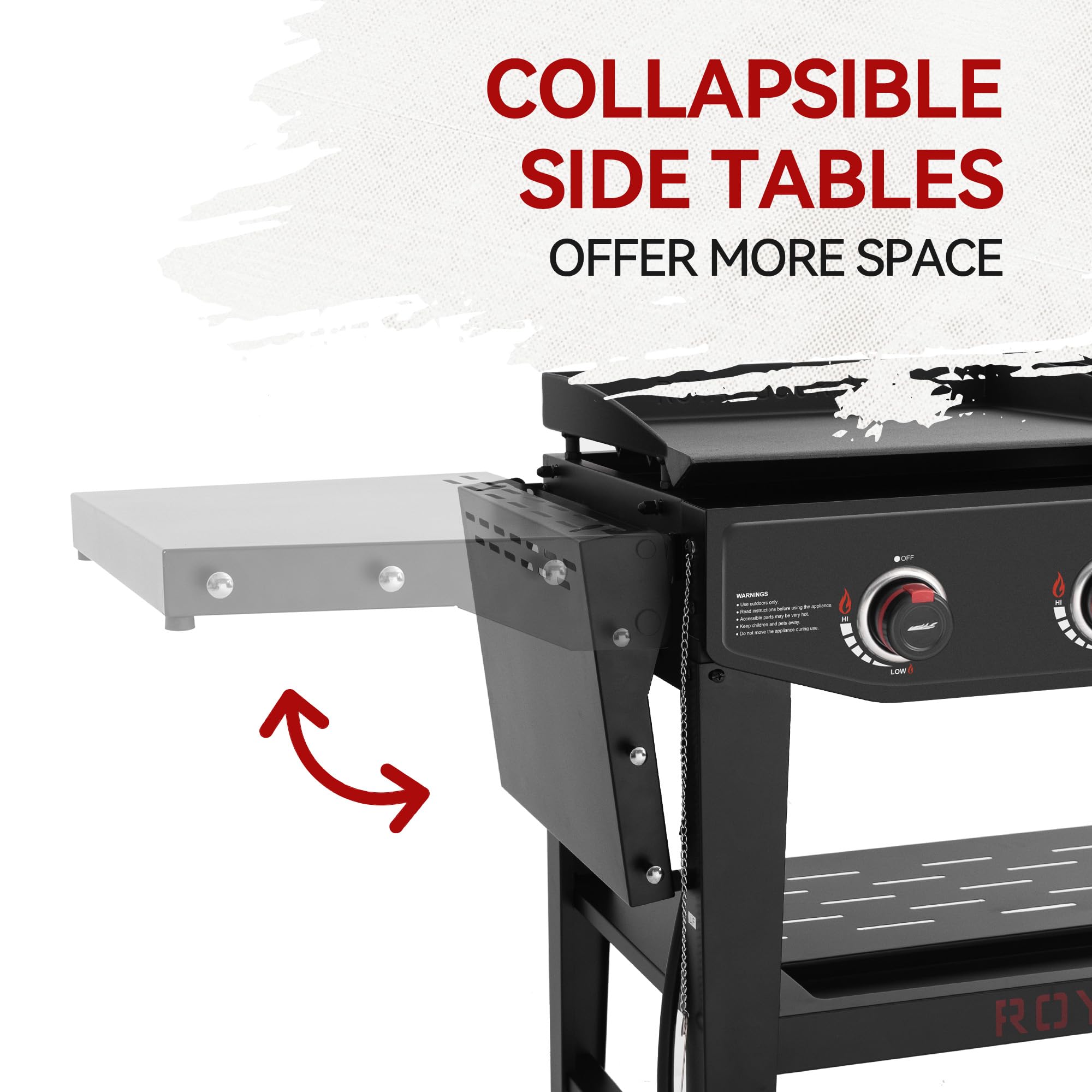 4-Burner Propane Gas Grill and Griddle Combo with Grilling Tools - 296 Sq. In. Cooking Surface & 314 Sq. In. Griddle - Heavy-Duty Portable Outdoor Grill for Backyard, Camping, Tailgating & BBQ Parties - Black (Model GD405A-SC)