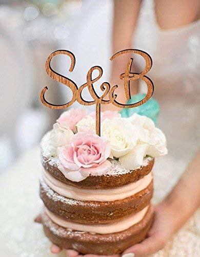 Personalized Wedding Cake Topper - Custom Initials & Monogram Cake Decorations for Wedding, Anniversary & Special Occasions | Elegant Cake Decor for Celebrations