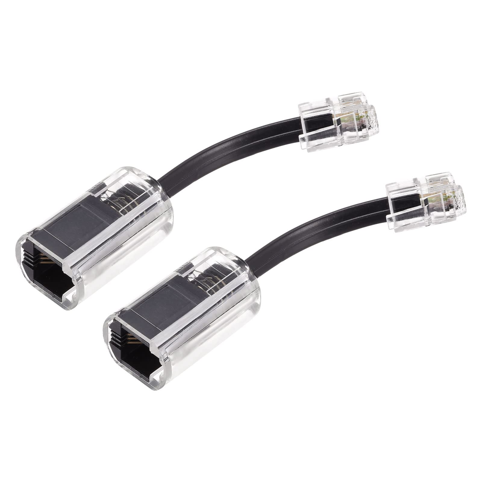 Meccanity 360° Rotating Phone Cord Detangler - Anti-Tangle Landline Cable Organizer (2-Pack, Clear Black) | Perfect for Home, Office & Call Center Use