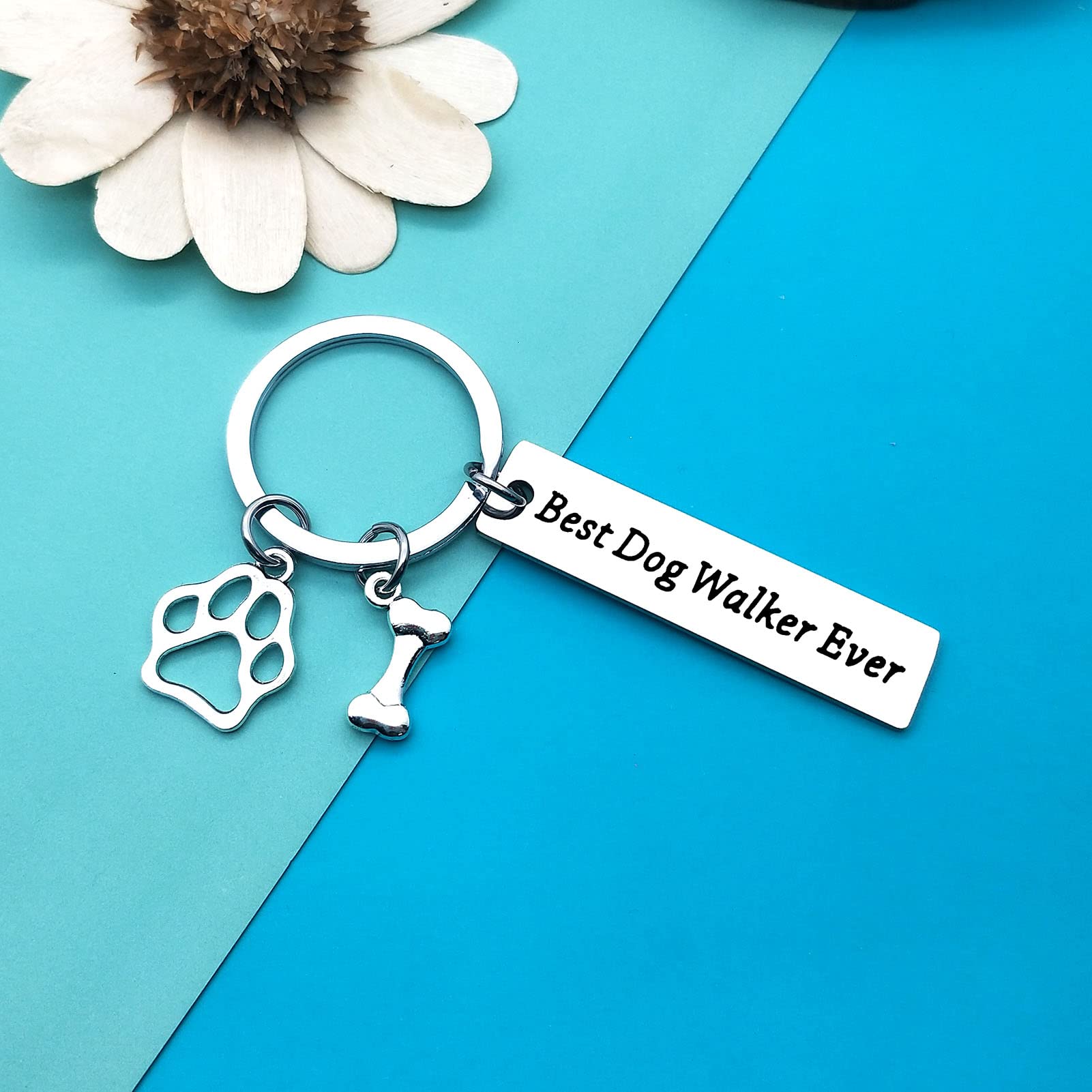 Best Dog Walker Ever Keychain - Appreciation Gift for Dog Sitters & Pet Lovers - Thank You Gift for Dog Caretakers - Christmas & Birthday Present for Dog Owners - Perfect for Daily Walks, Pet Sitting & Special Occasions