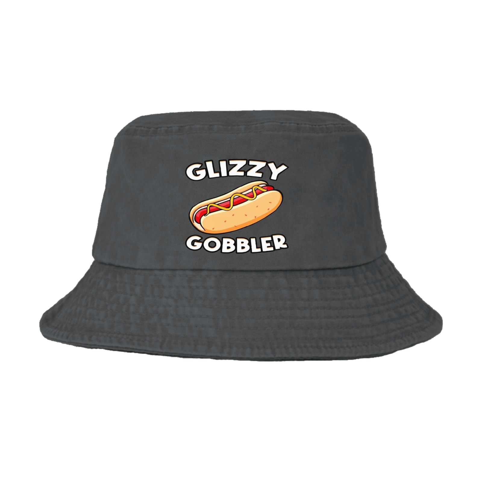 Funny Hot Dog Glizzy Gobble Bucket Hat - Foldable Men's Summer Hat for Basketball, Beach & Outdoor Activities