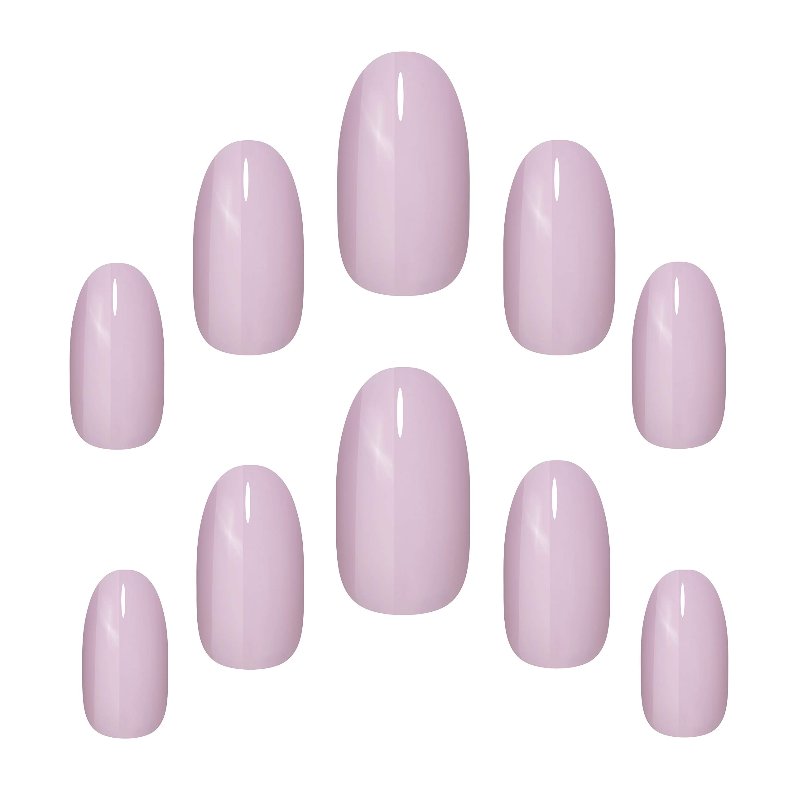 Elegant Touch Polished Color 24 Fake Nails with Glue - Oval Shape Mave Madness Style for Parties, Weddings & Special Occasions