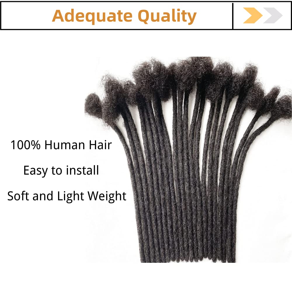 100% Human Hair Loc Extensions - 6 Inch Length, 0.6cm Width, Permanent Dreadlocks for Men & Women (70 Strands Natural Black) | Dyeable & Handmade | Perfect for Protective Styling, Hair Growth & Fashion Looks