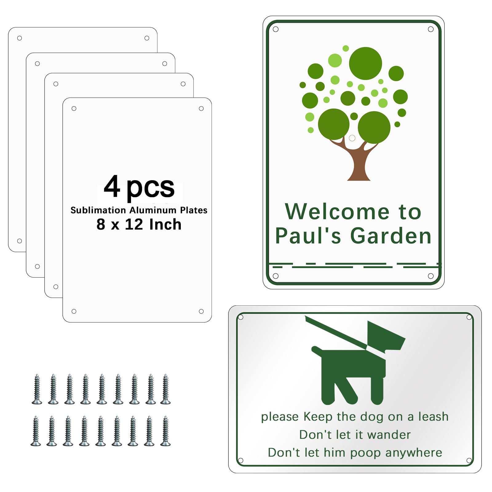 4 Pack 8x12 Inch Sublimation Metal Sign Blanks - Heat Transfer Ready DIY Sublimation Signs for Yard, Home, Wall Decor - Perfect for Custom Gifts, Business Branding & Outdoor Decorations