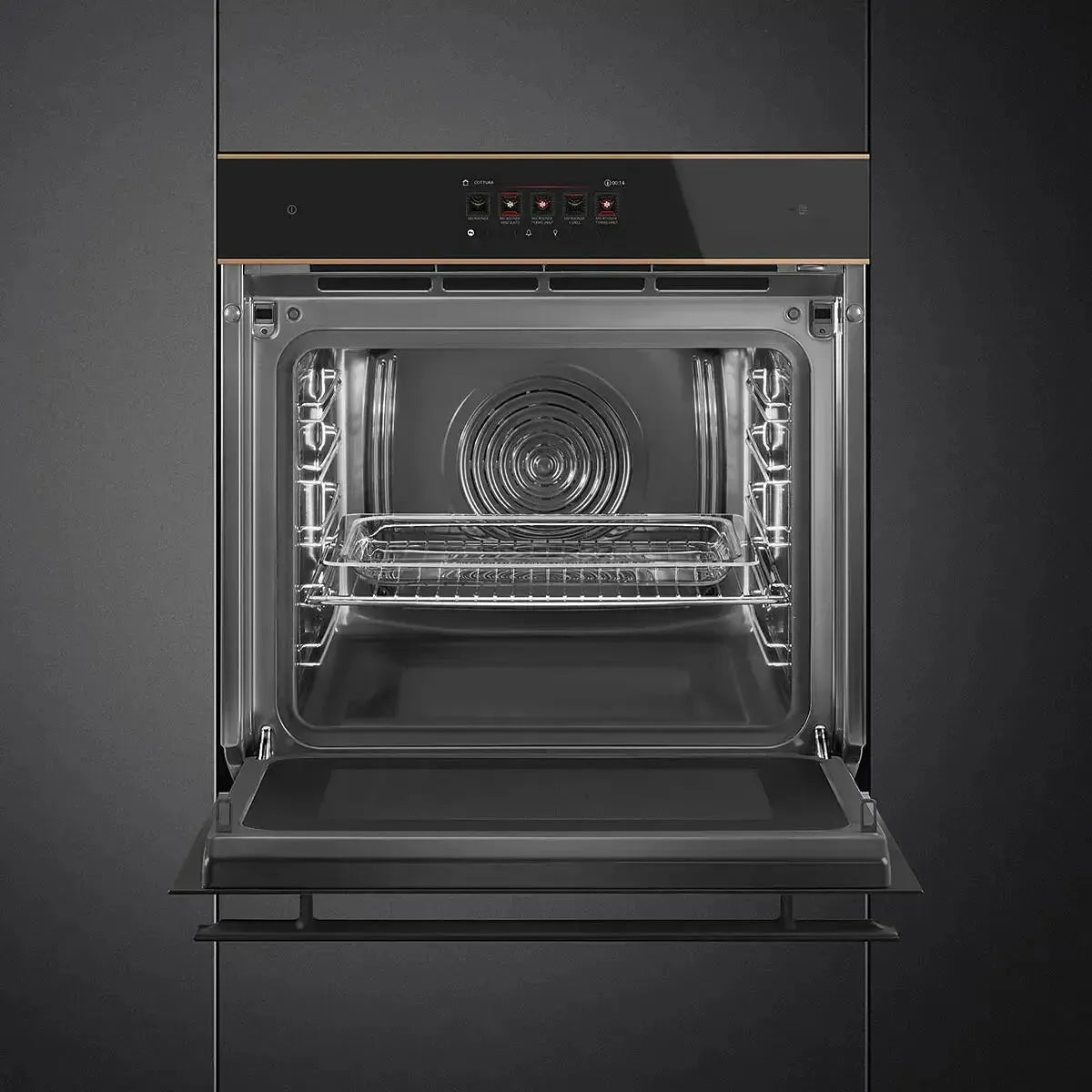 Smeg 60cm Dolce Stil Novo Omnichef Built-In Oven with SmegConnect Smart Technology & Copper Trim - Perfect for Modern Kitchens, Baking & Gourmet Cooking