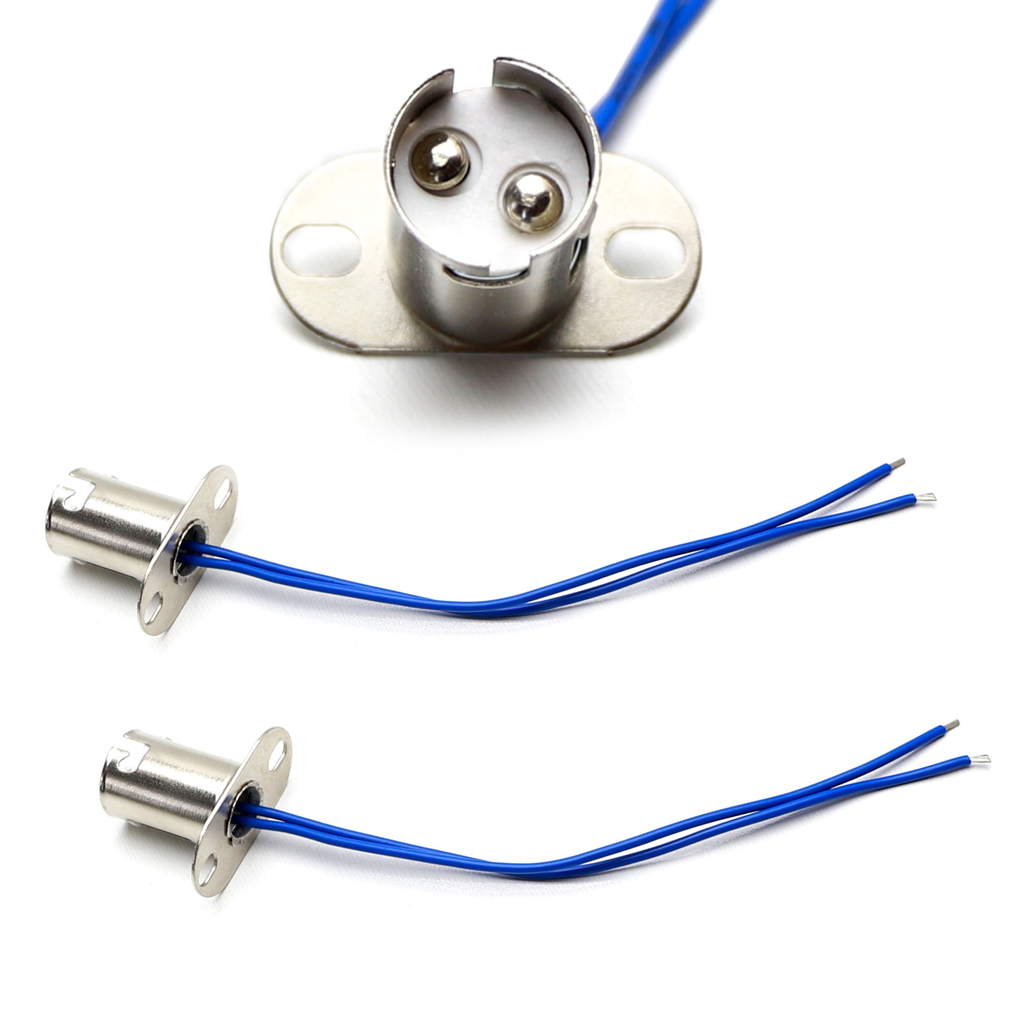 1157 Metal Socket with Flush Mount Base & Pigtail Wiring - Universal Car Light Bulb Holder for Turn Signal, Brake & Tail Lights - Easy DIY Automotive Lighting Upgrade