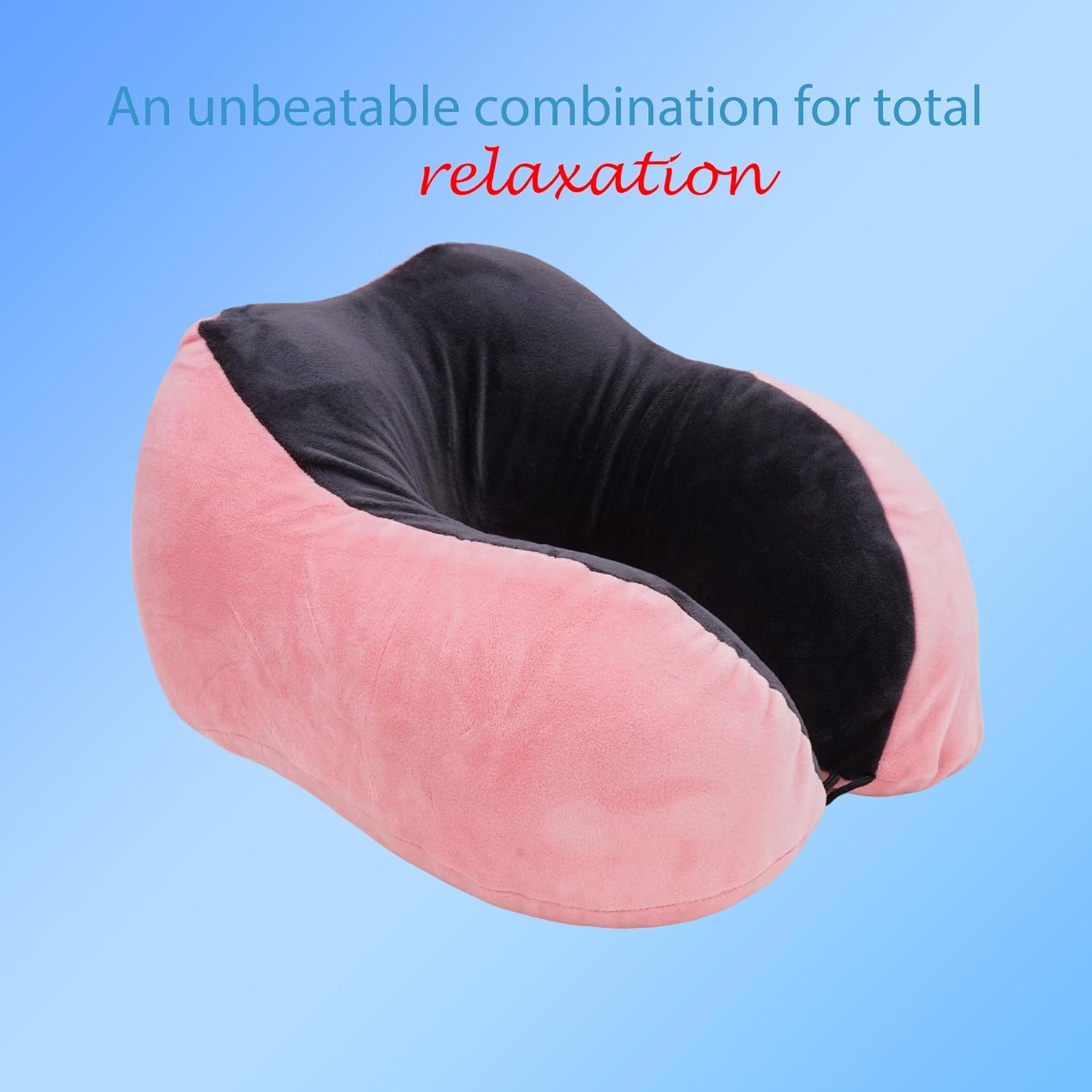 Ashtron Plush Pink Memory Foam Travel Neck Pillow - Soft Washable Cover for Airplane, Car & Home Use - Orthopedic Support for Neck Pain Relief & Comfortable Sleep