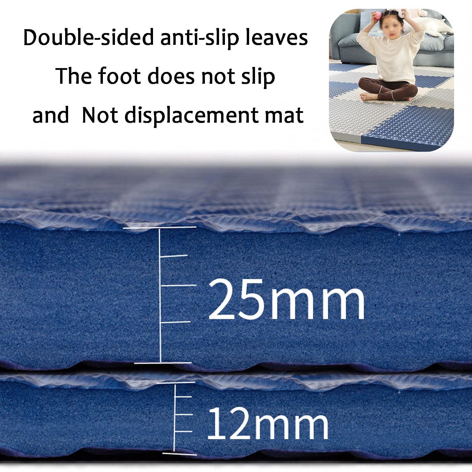 Interlocking EVA Foam Puzzle Exercise Floor Mat - 6-Piece Set (60x60x2cm) for Home Gym, Yoga & Workout - Non-Slip, Durable & Easy to Clean - Perfect for Fitness, Playroom & Kids Activity Area