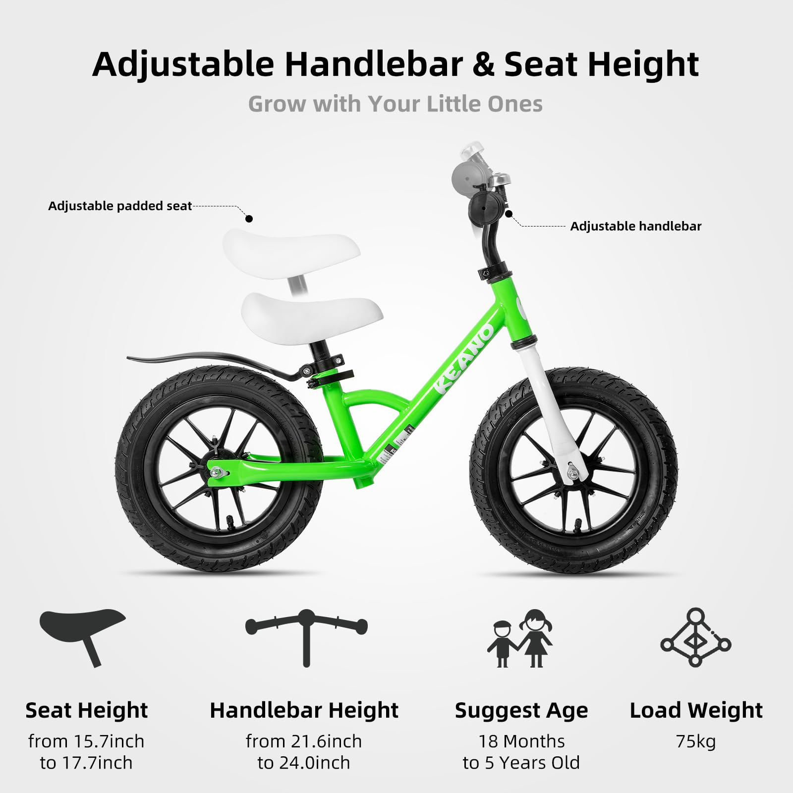 JOYSTAR 12 Inch Kids Balance Bike with LED Light-Up Wheels - No Pedal Toddler Bike for Boys & Girls Ages 2-5 - First Bike for Learning Balance & Coordination - Perfect for Backyard Rides, Park Adventures & Preschool Playtime