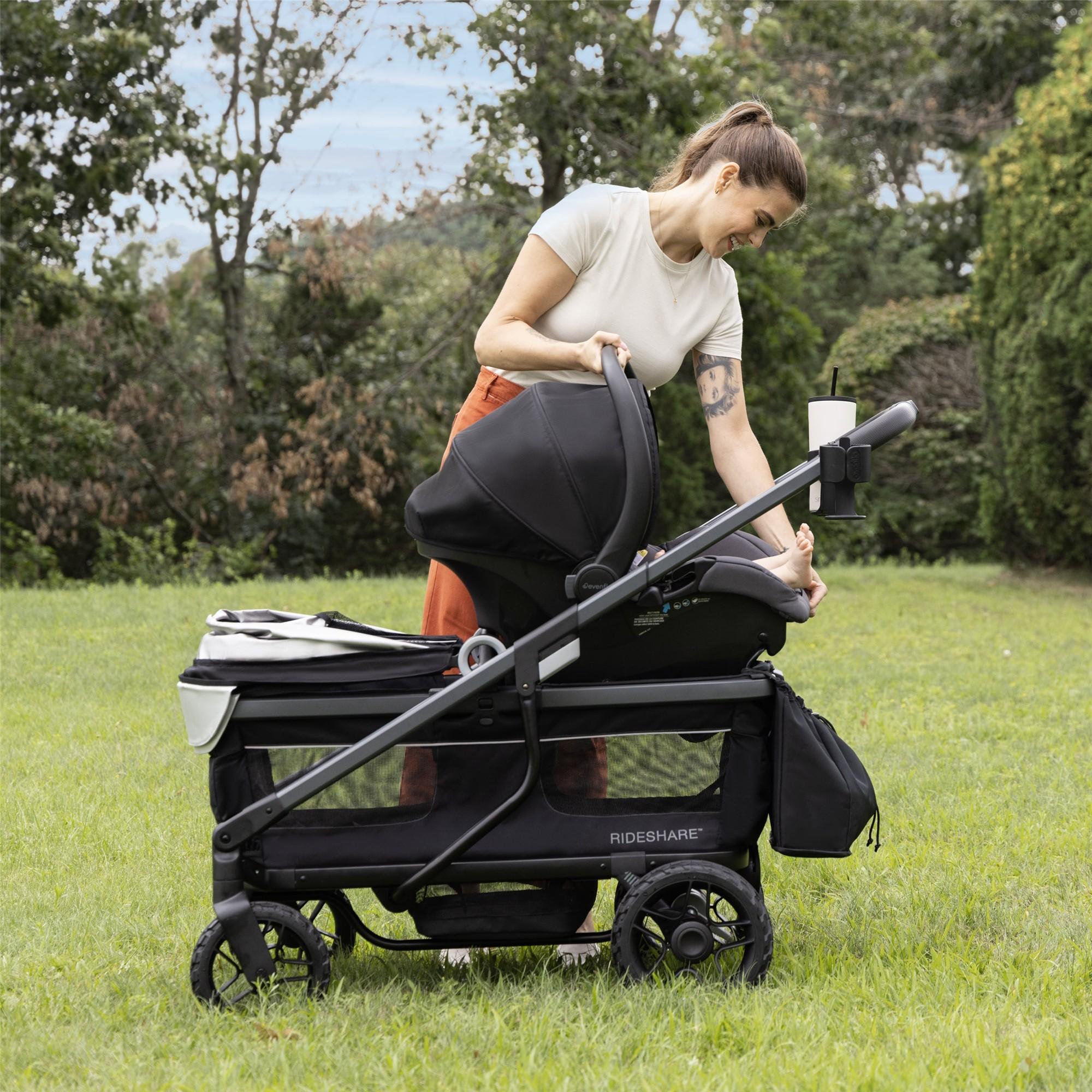 Evenflo Shyft Rideshare All-Terrain Stroller Wagon - 2-in-1 Baby Stroller & Wagon for Outdoor Adventures, Park Visits, and Beach Trips
