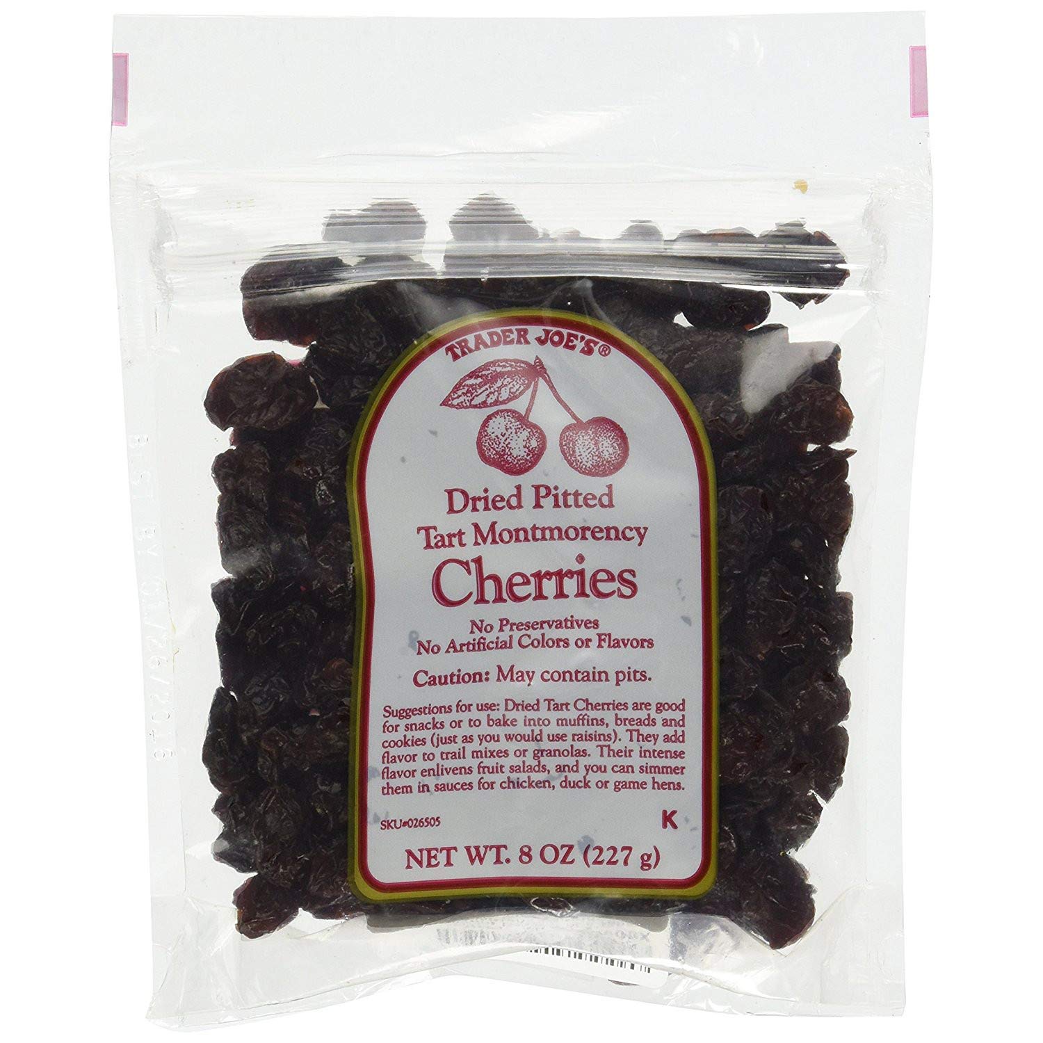 Organic Dried Montmorency Tart Cherries - Pack of 2 | Unsweetened, No Preservatives | Perfect for Baking, Snacking & Smoothies | Trader Joe's Premium Quality