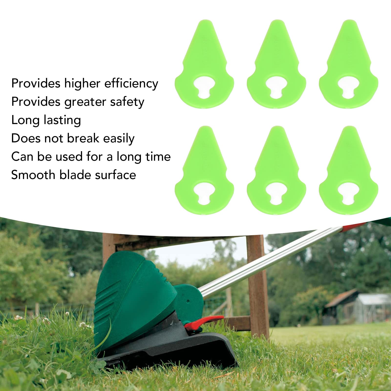 20Pcs High-Efficiency Lawn Mower Replacement Blades - Durable Plastic Safety Blades for Fast Cutting - Perfect for Home Garden Maintenance & Yard Care Accessories