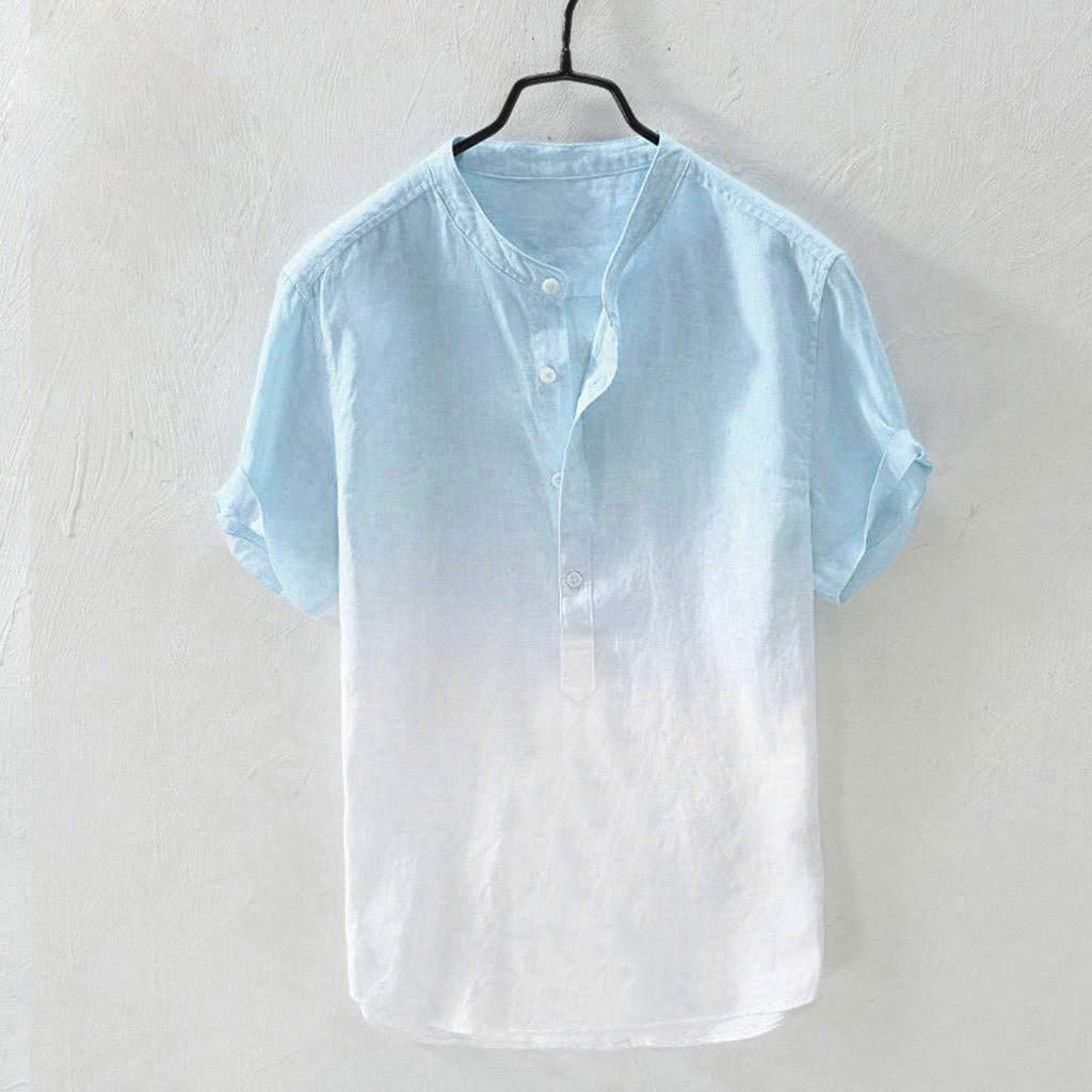 Men's Cotton Gradient Dyed T-Shirt - Breathable Summer Shirt with Collar for Casual Wear | Perfect for Outdoor Activities, Travel & Daily Comfort