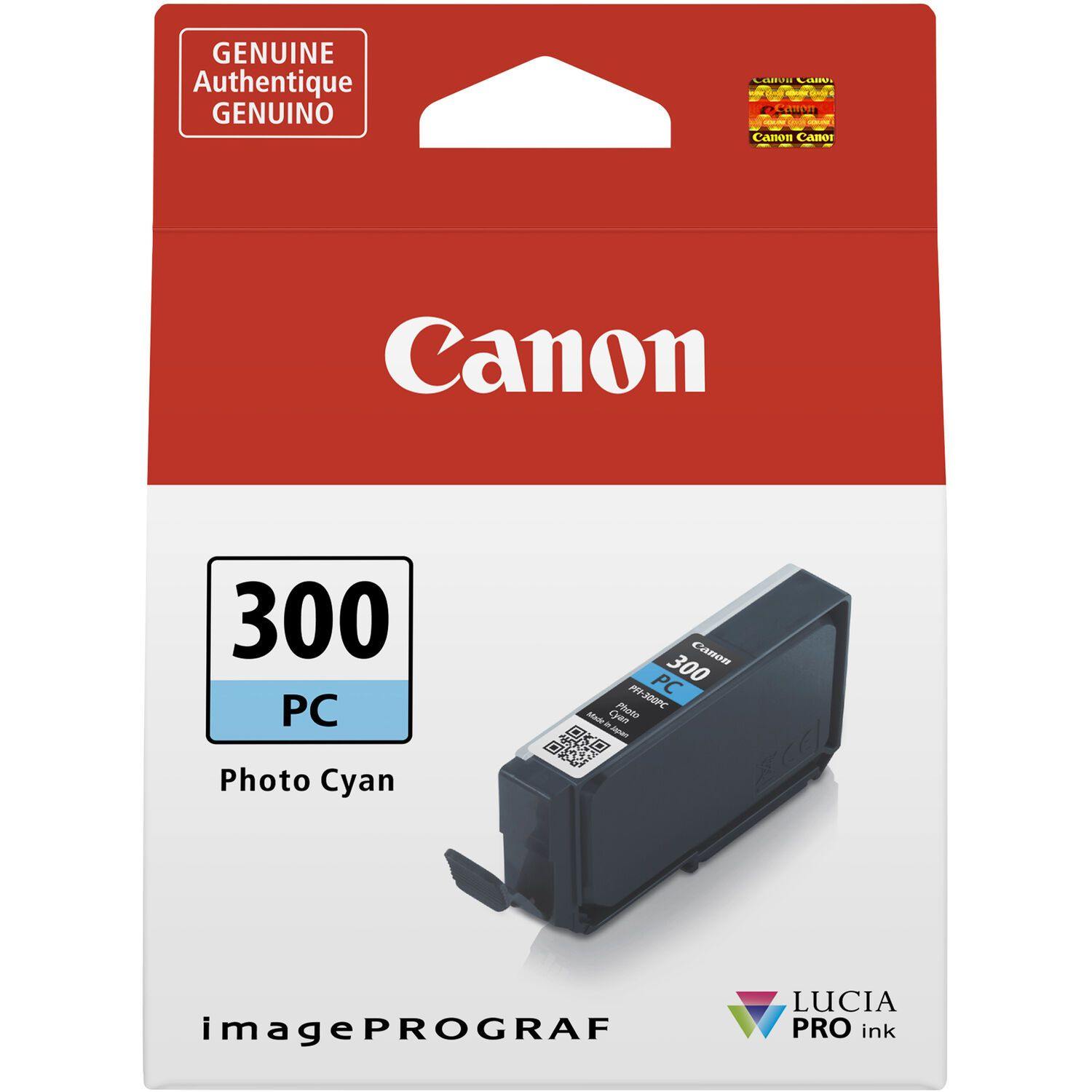 Canon LUCIA PRO PFI 300 PC (Photo Cyan) Ink Tank - High-Quality Photo Printing Ink for Canon Printers | Perfect for Professional Photography, Art Prints & Home Office Use