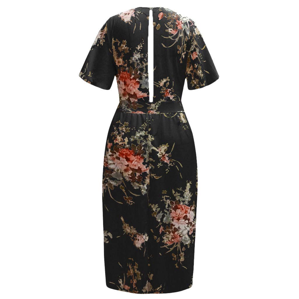 Plus Size Boho Maxi Dress for Women - Elegant Oversized Floral Print Dress with Side Slit | Perfect for Beach Vacations, Summer Parties & Casual Outings