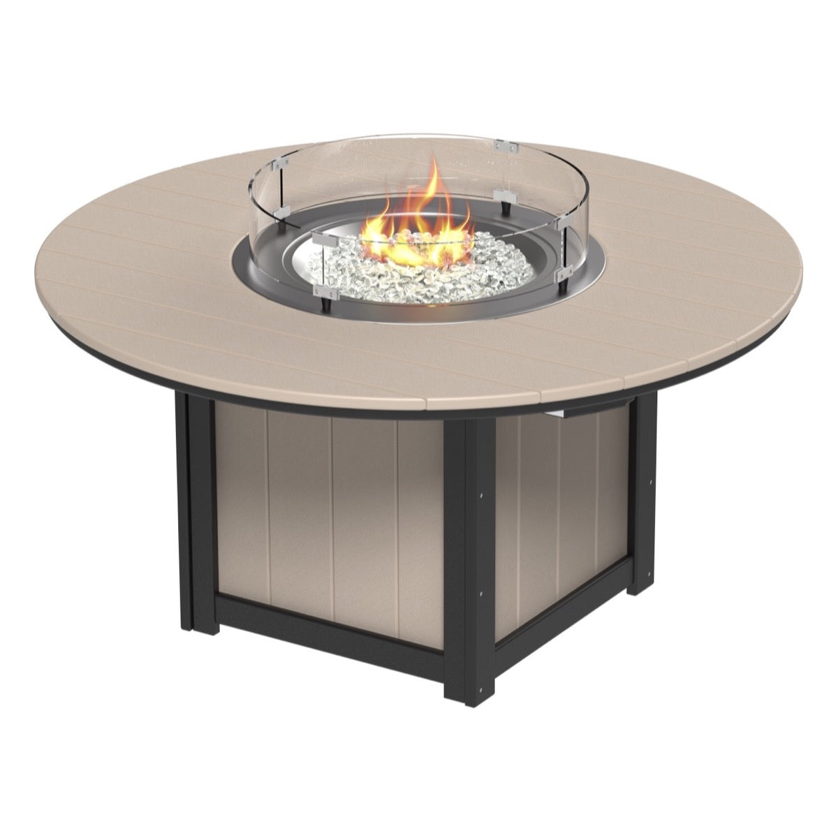 LuxCraft Lumin 60-Inch Round Fire Table - Outdoor Propane Fire Pit for Patio, Backyard, and Poolside Gatherings