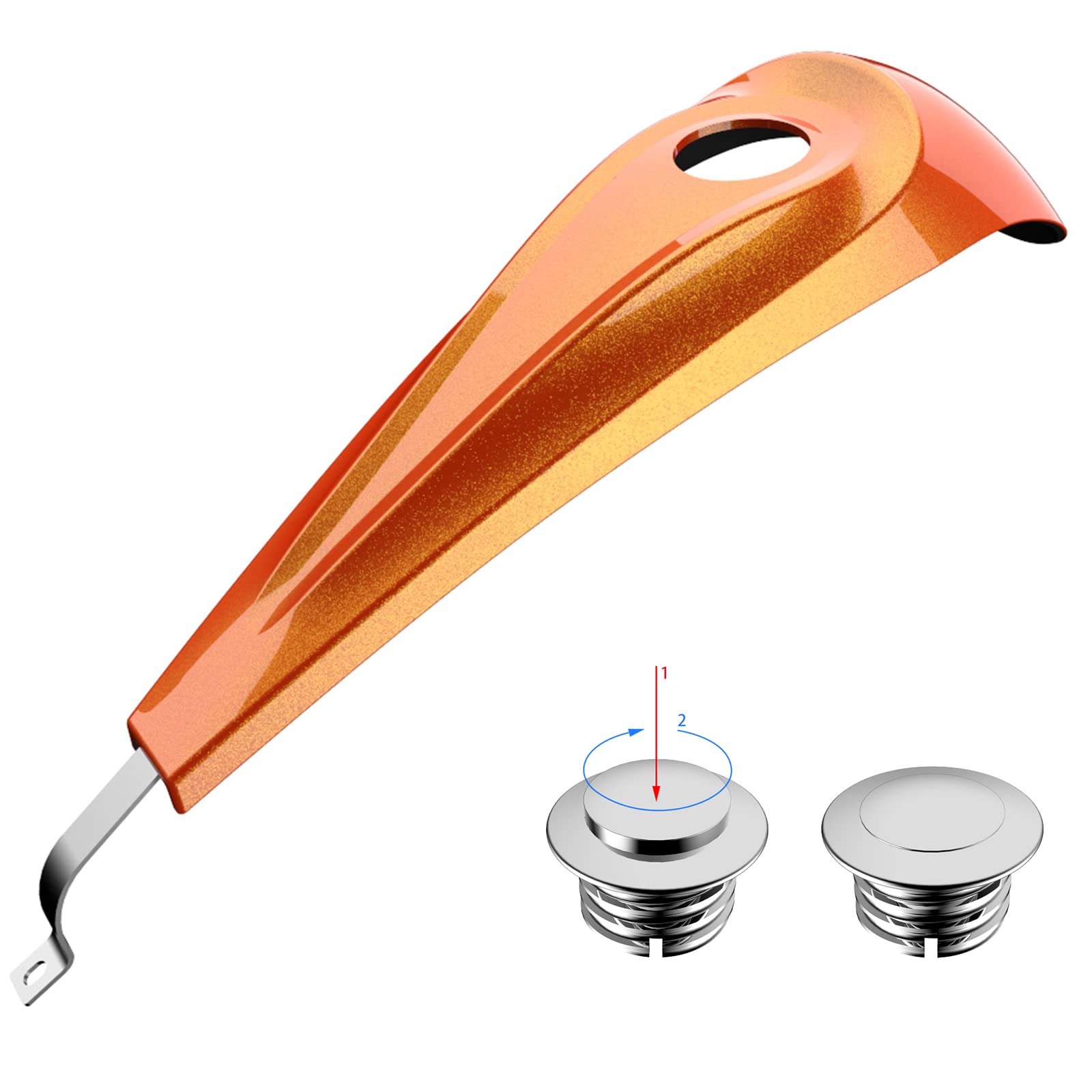 Low-Profile Harley Tank Dash Console & Chrome Gas Cap for 2008-2021 Touring Street Glide Road Glide - Tequila Sunrise Color | Perfect for Motorcycle Customization & Long-Distance Riding