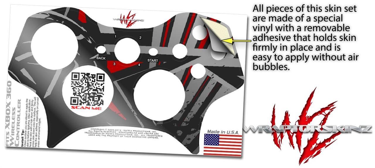 XBOX 360 Wireless Controller Skin - WraptorSkinz Baja Red Decal | Gaming Protection