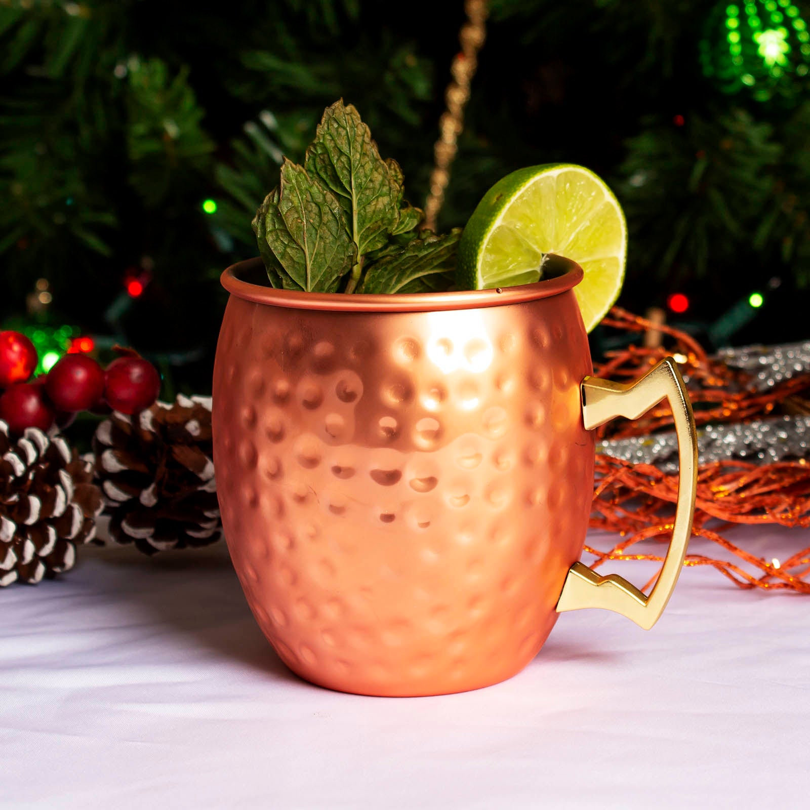 BarConic® Hammered Moscow Mule Mug - 18oz Copper Plated Cocktail Cup for Gin, Vodka & Whiskey - Perfect for Parties, Gifts & Home Bar Decor