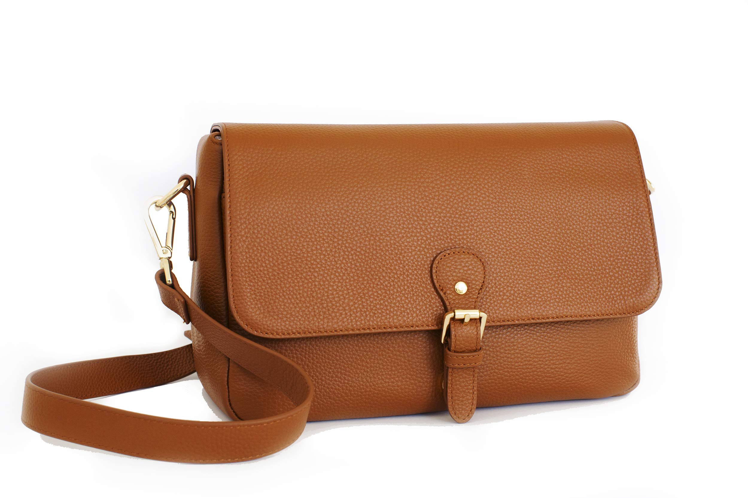 Premium Leather DSLR Camera Bag for Women - Stylish Crossbody Messenger Purse for Mirrorless & DSLR Cameras, Perfect for Travel & Photography (Brown) - Ideal for Photographers, Bloggers & Content Creators