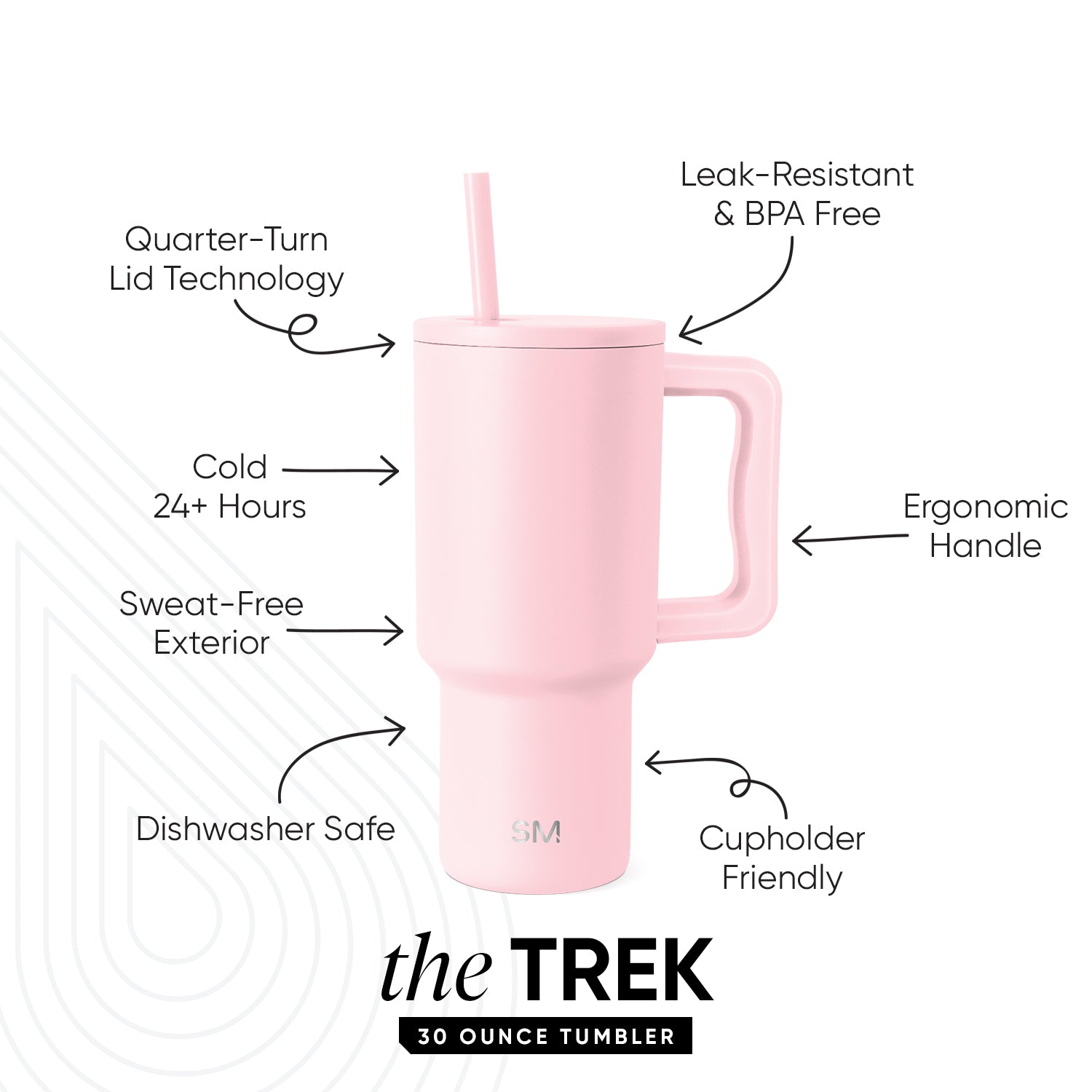 Premium Trek Tumbler 30oz Stainless Steel Vacuum Insulated Water Bottle - Keeps Drinks Hot/Cold for 24 Hours - Leakproof & Sweatproof - Perfect for Hiking, Camping, Gym & Outdoor Adventures