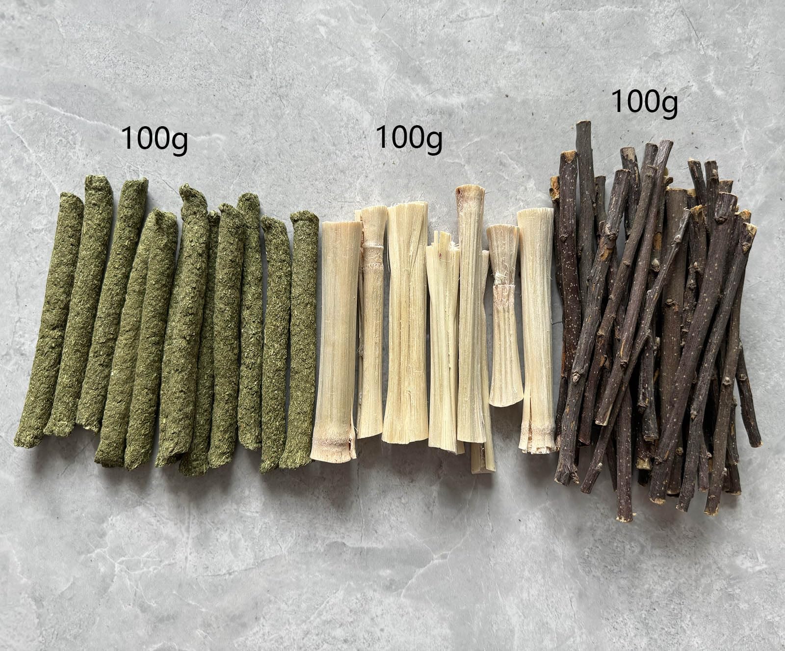 Natural Bamboo Chew Sticks for Small Pets - Chinchillas, Hamsters, Mice, Gerbils, Rabbits, Guinea Pigs | Healthy Teeth Cleaning & Boredom Relief | Timothy Hay Enriched Small Animal Chew Toys for Indoor Cage Enrichment