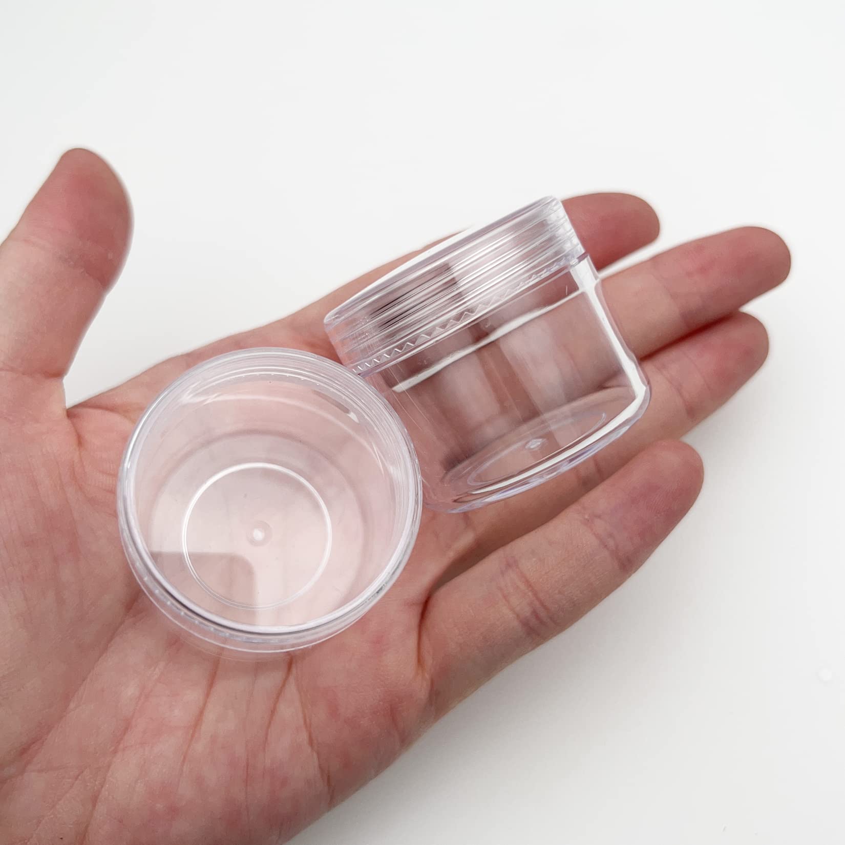4-Pack 20ml Small Plastic Containers with Lids - Wide Mouth Leakproof Travel Pots for Toiletries, Creams, Lotions & Cosmetics | Perfect for Nail Art Glitter Storage, Sample Jars & DIY Beauty Products | Ideal for Travel, Home Organization & Craft Projects