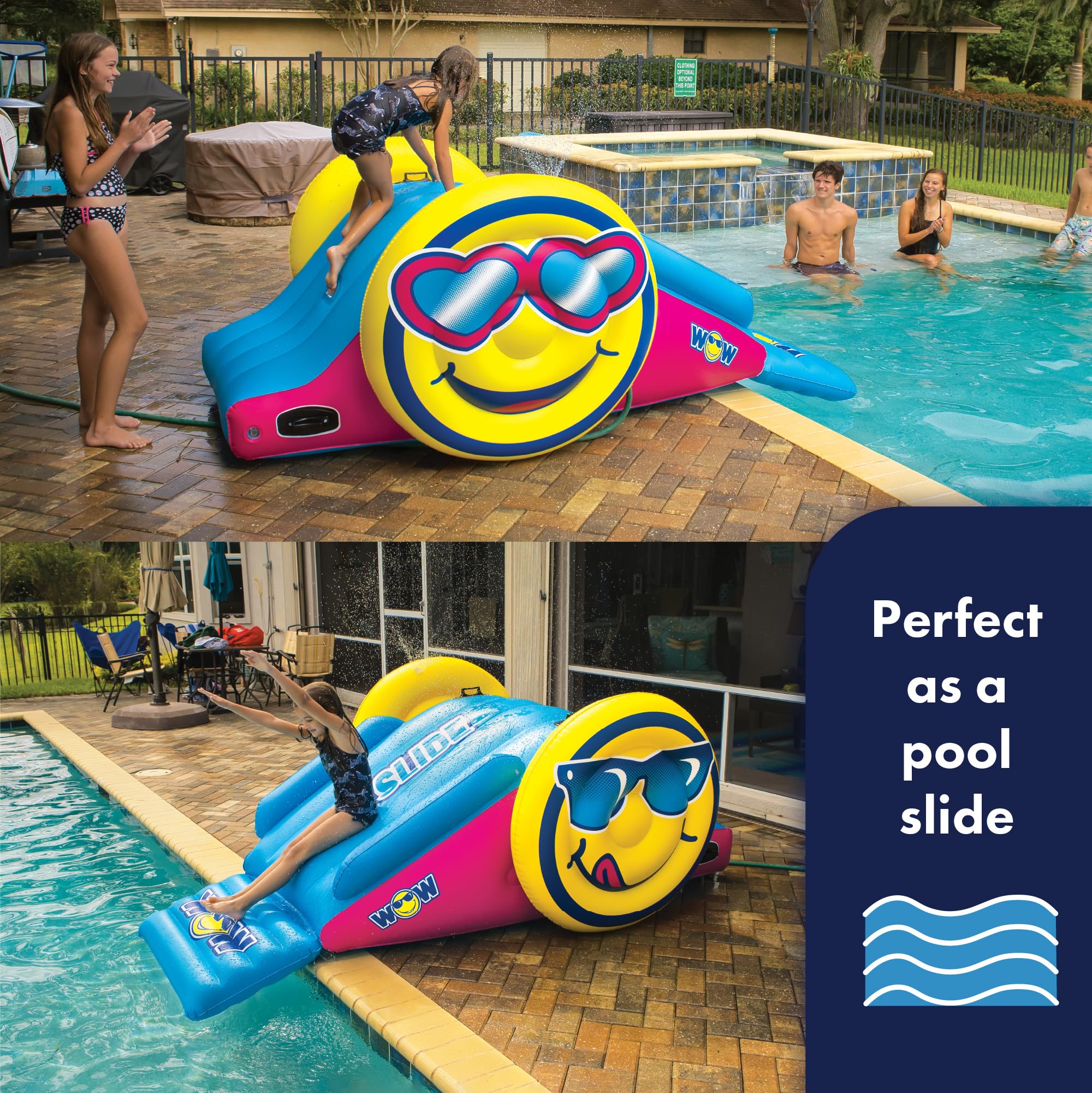 WOW Sports Fun Slide - Inflatable Water Slide for Inground Pools with Sprinklers | Backyard Summer Fun, Kids Outdoor Water Play, Birthday Party Activities