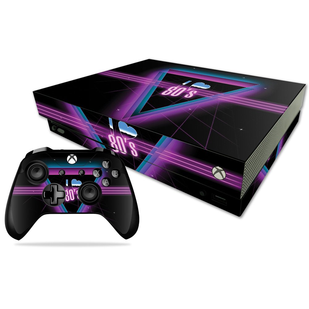 MightySkins Vinyl Decal Wrap Cover for Microsoft Xbox One X - I Heart 80s Design | Protective & Durable Skin | Easy to Apply & Remove | Made in USA | Perfect for Gaming Setups & Personalization