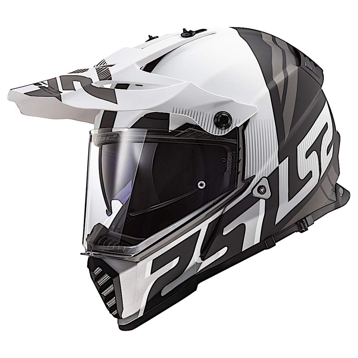 LS2 Blaze Adventure Motorcycle Helmet - Gloss Black/White - Small Size DOT Certified for Safety - Perfect for Street Riding & Touring