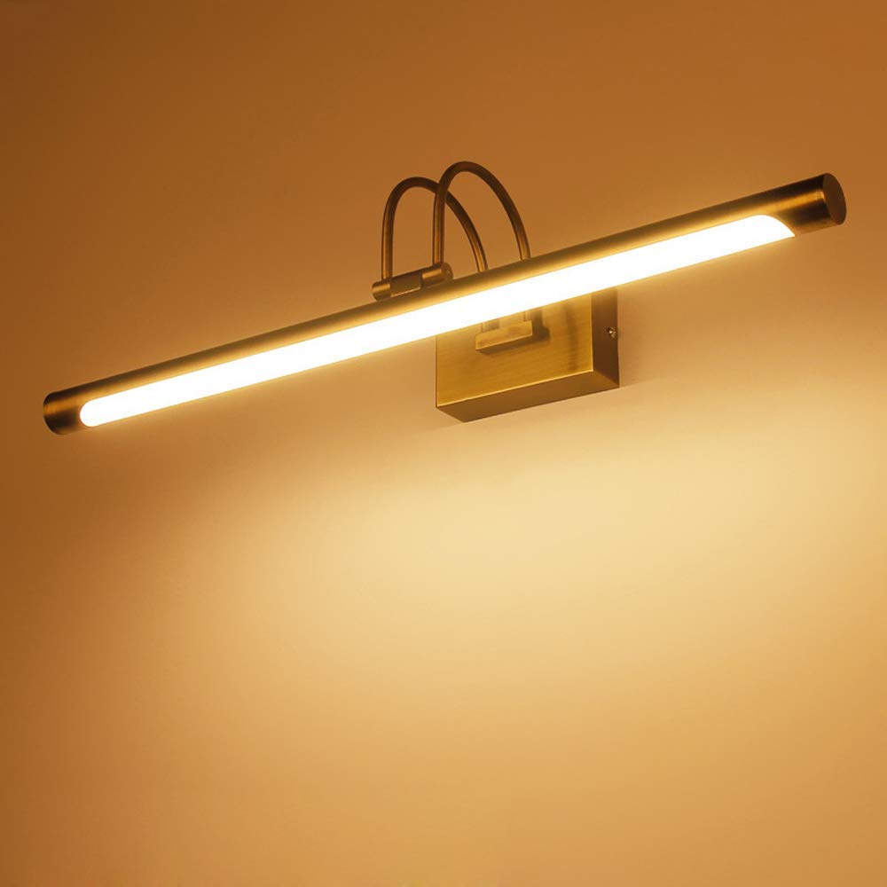 UWY LED Bathroom Mirror Lights - Ultra-Bright 9W Wall Mounted Makeup Light with Pure Copper Finish, Warm White (42cm) - Perfect for Vanity, Toilet & Bathroom Lighting