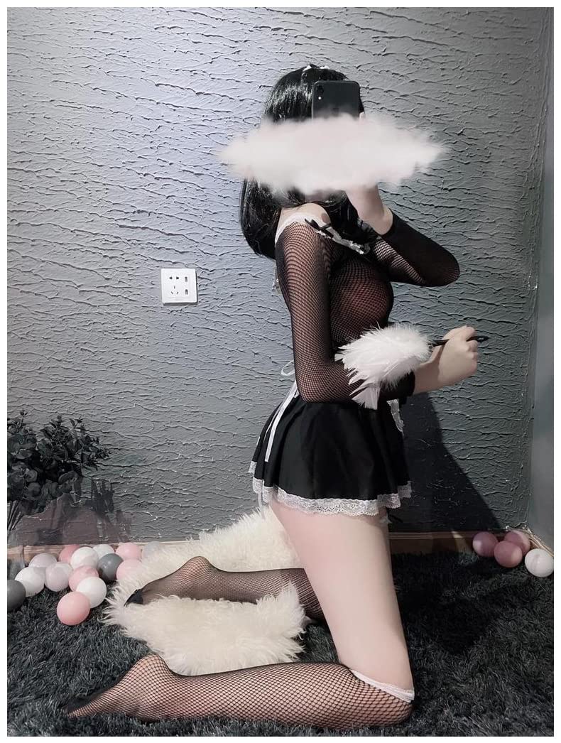 Sexy Maid Costume Set for Women - Lingerie Bras & Panties - Halloween Cosplay Outfit, Roleplay Costume for Adults - Perfect for Bachelorette Parties, Valentine's Day & Bedroom Fun