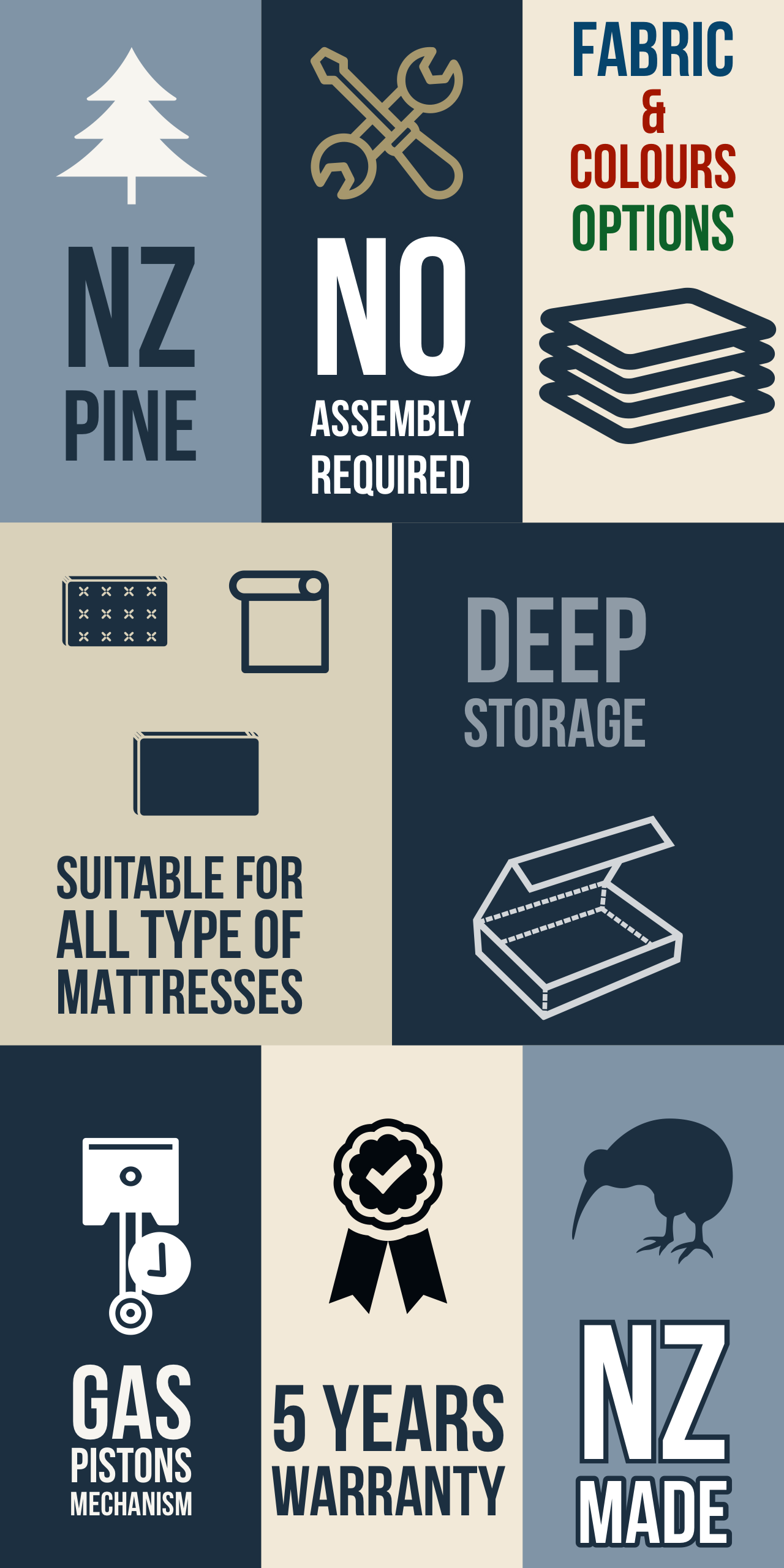 Premium NZ Made Super King Split Storage Bed Base - Durable & Spacious for Large Bedrooms | Perfect for Guest Rooms & Master Suites