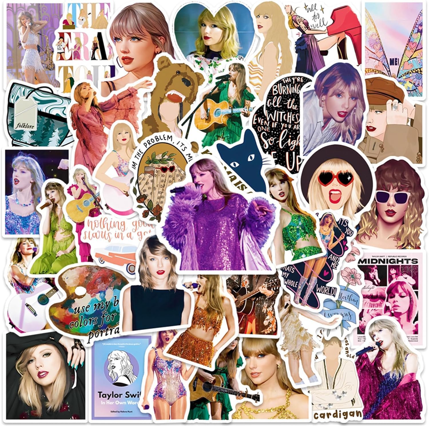 50pcs Singer Stickers Pack - Vinyl Band, Guitar & Rock Stickers for Water Bottles, Laptops & Accessories - Perfect for Music Fans, Merch Collectors & DIY Decoration