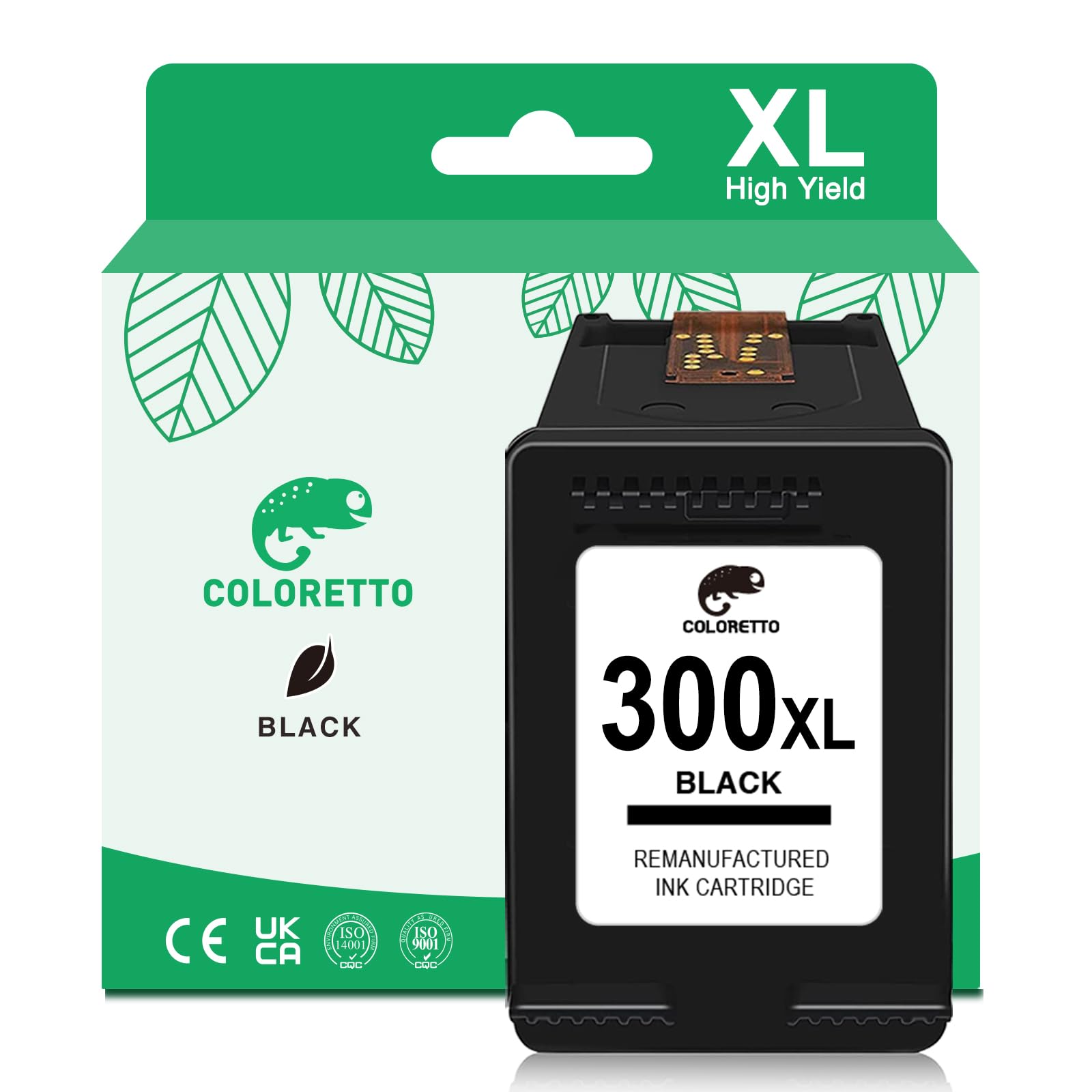 COLORETTO 300XL Black High-Yield Ink Cartridge Replacement for HP 300XL | Compatible with HP ENVY 100/110/120, Deskjet D2660/D5560, F2480/F4280/F4580, PhotoSmart C4600/C4680/C4780 Printers | Ideal for Home Office Printing & Photo Projects