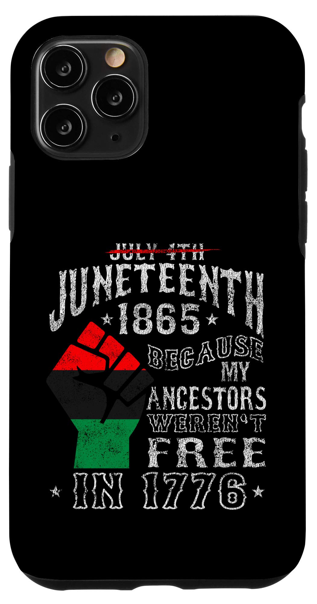 iPhone 11 Pro Case - Juneteenth Black Pride African American Flag Design for Men, Women & Kids - Durable Protective Phone Cover for Everyday Use & Special Occasions
