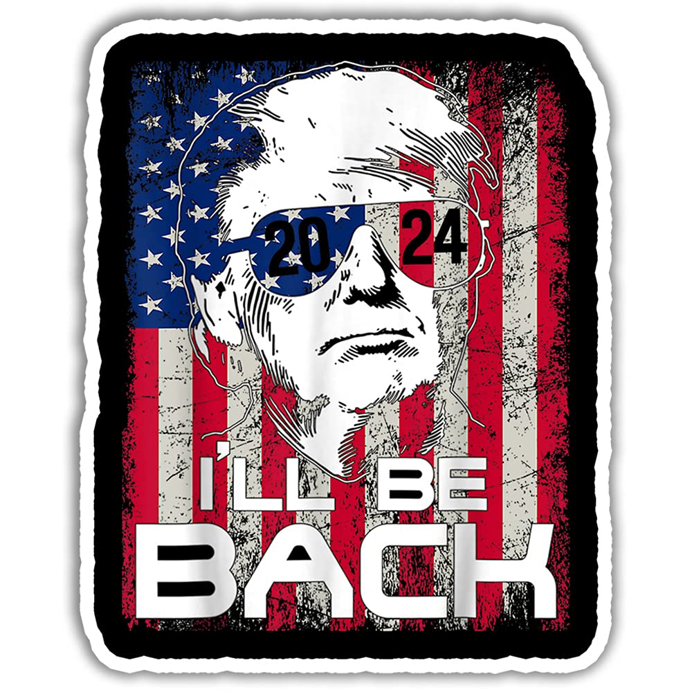 Trump 2024 Patriotic Stickers - 3 Pack American Flag Decals for Laptop, Water Bottle, Tumbler, Car, Truck, Helmet & Phone - Perfect for Political Supporters, Campaign Gifts & Patriotic Home Decor (3