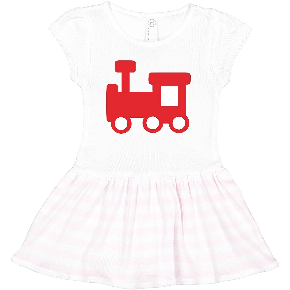 Inktastic Cute Red Train Toddler Dress - Adorable Kids Outfit for Parties, Holidays & Special Occasions | Soft & Comfortable Toddler Girl Clothing