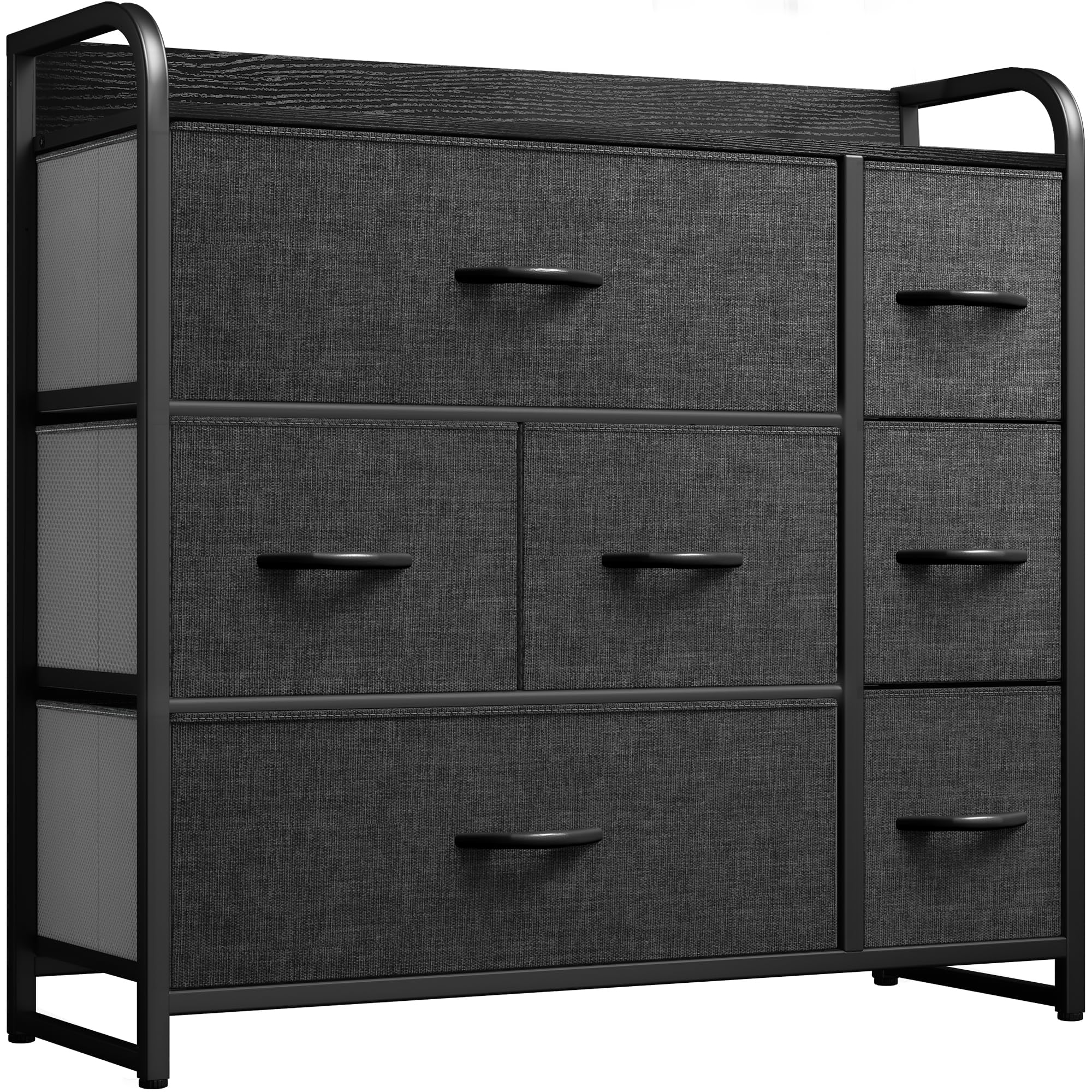 YITAHOME 7-Drawer Dresser Storage Tower with Sturdy Steel Frame & Wooden Top - Fabric Bin Organizer for Bedroom, Living Room, Hallway & Closet - Perfect for Home Organization & Space Saving
