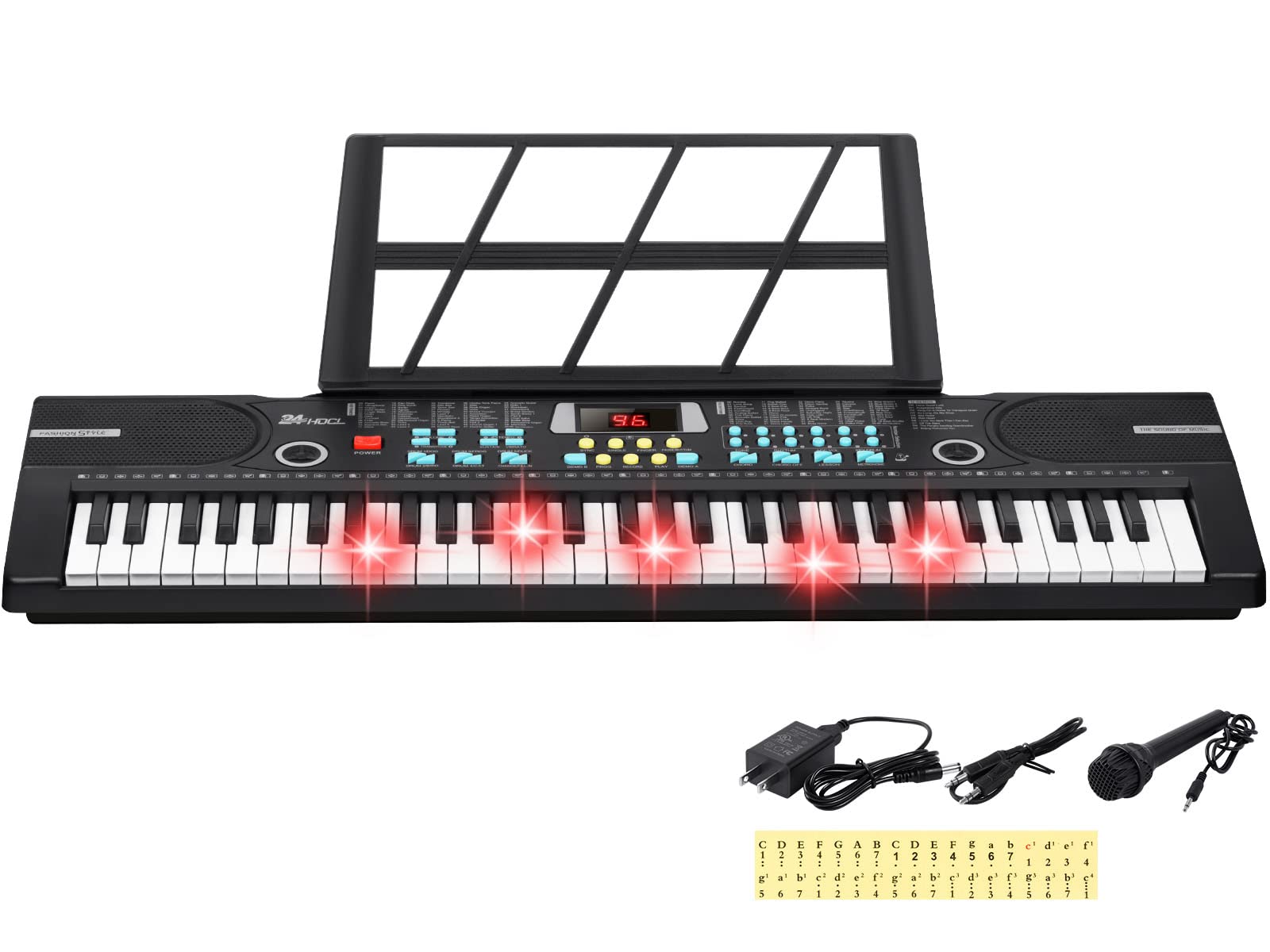 61-Key Lighted Keyboard Piano for Kids - Portable with Stand & Mic, Perfect for Beginners & Gifts