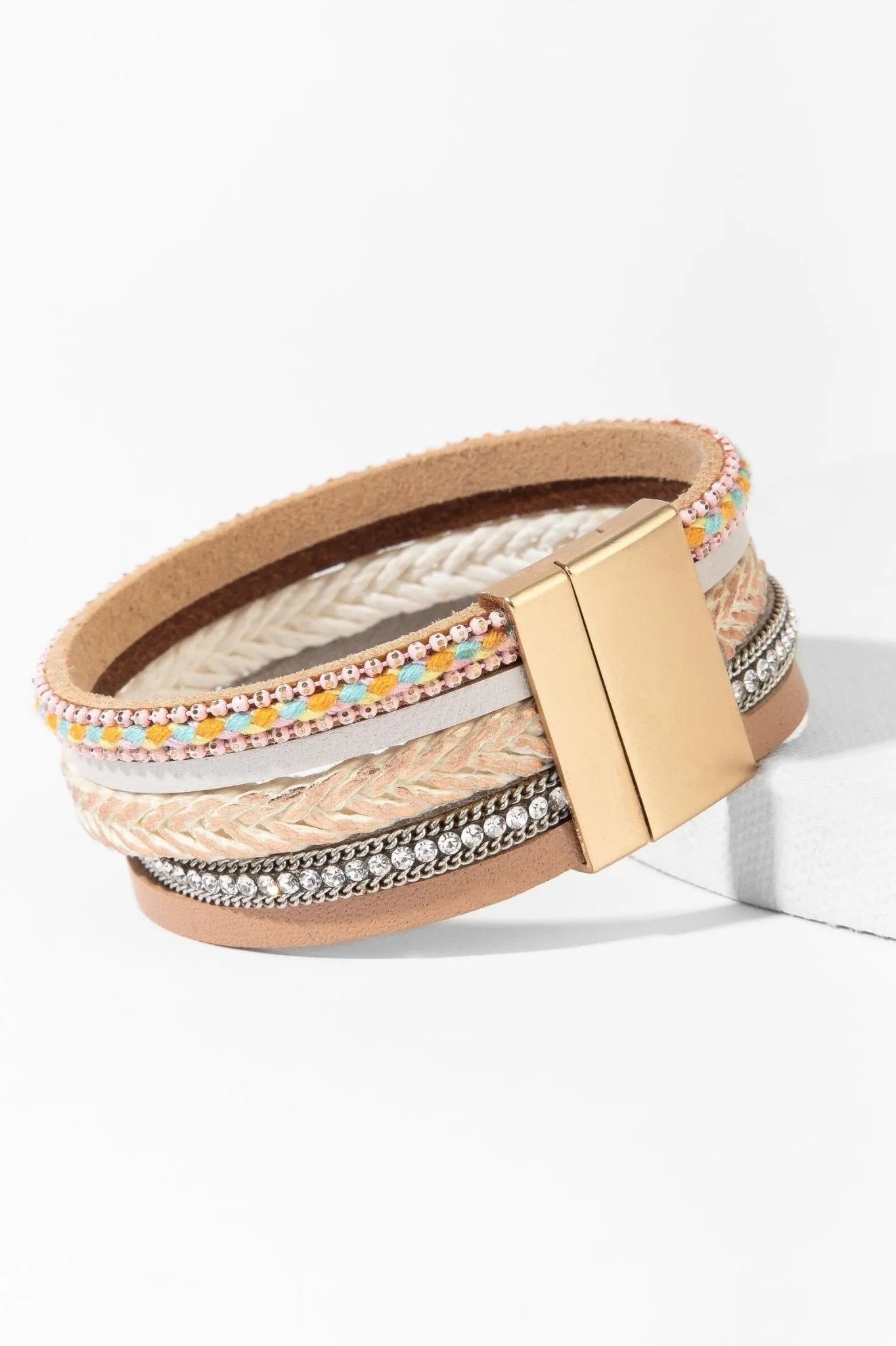 Rockaway Braided Leather Bracelet for Men & Women - Handmade Adjustable Leather Wristband - Boho Chic Jewelry for Casual Wear, Gifts & Everyday Fashion Accessories