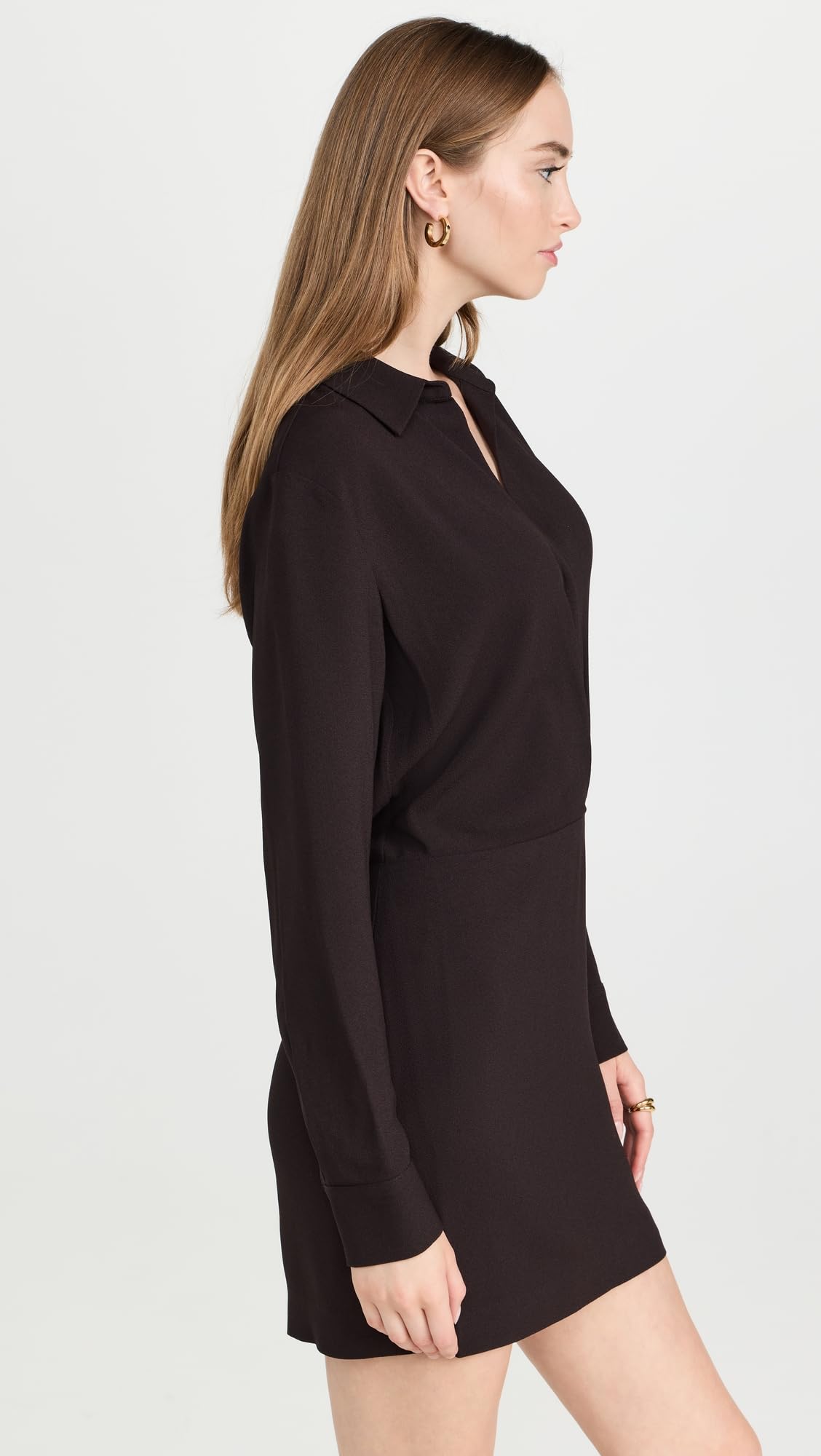 Theory Wrap Mini Shirt Dress for Women - Office & Date Night Outfit