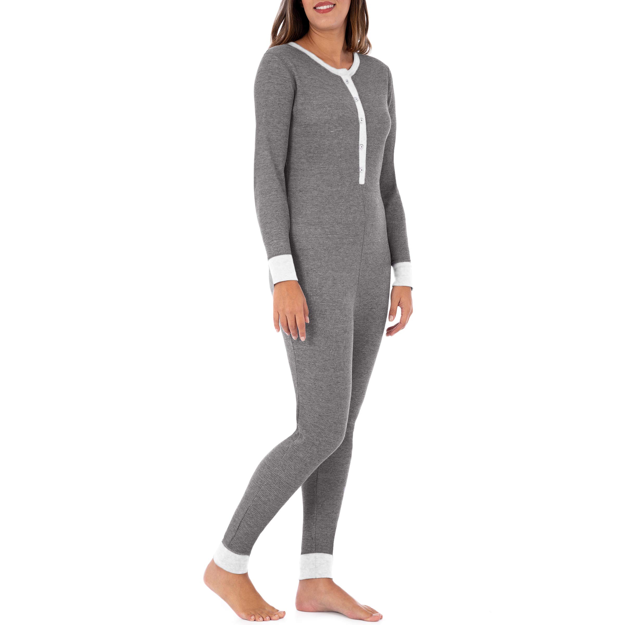 Fruit of the Loom Women's Micro Waffle Premium Thermal Union Suit - Warm & Comfortable One-Piece Underwear for Winter, Cold Weather & Outdoor Activities