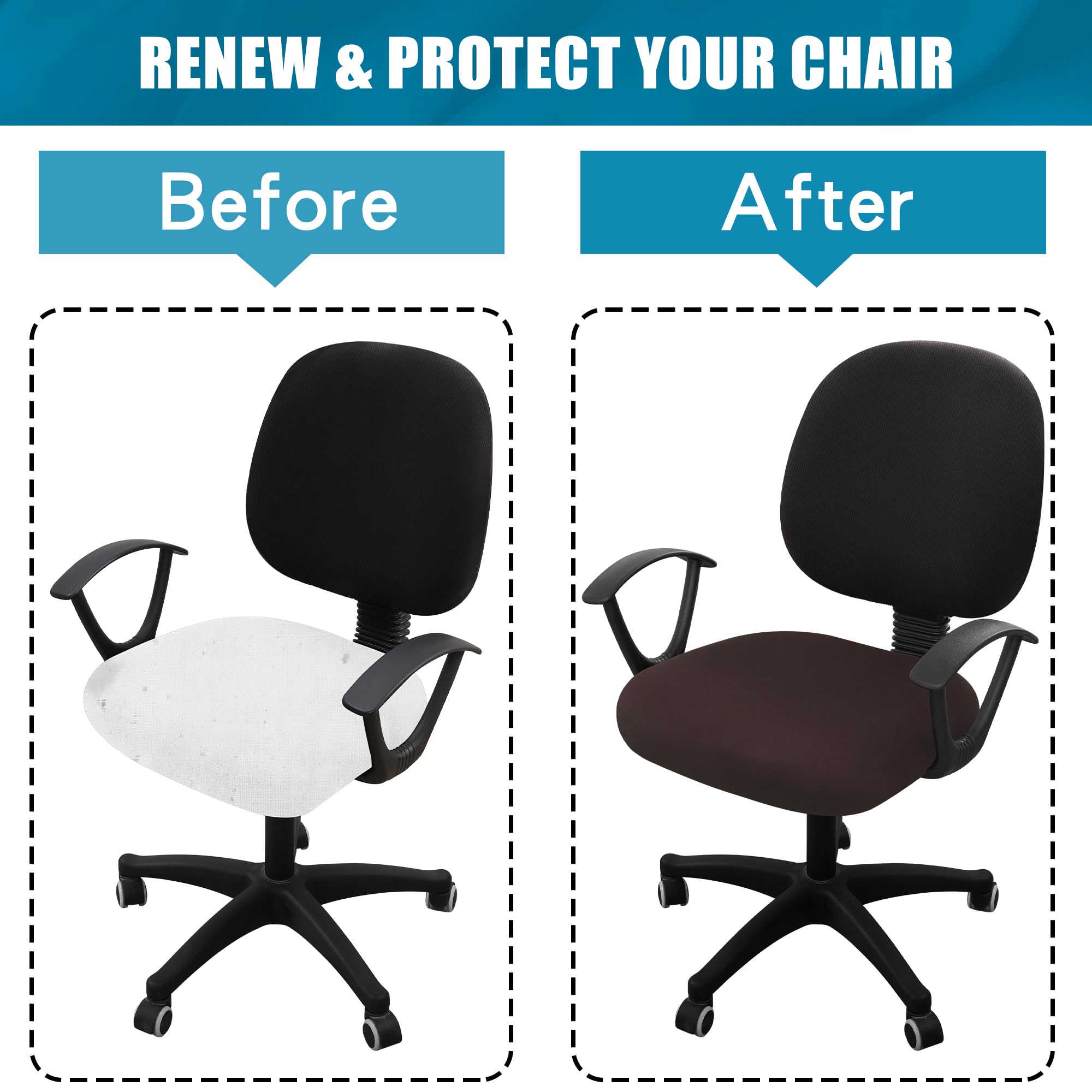 Stretchy Office Chair Cover - Universal Fit, Washable - for Home & Office Use