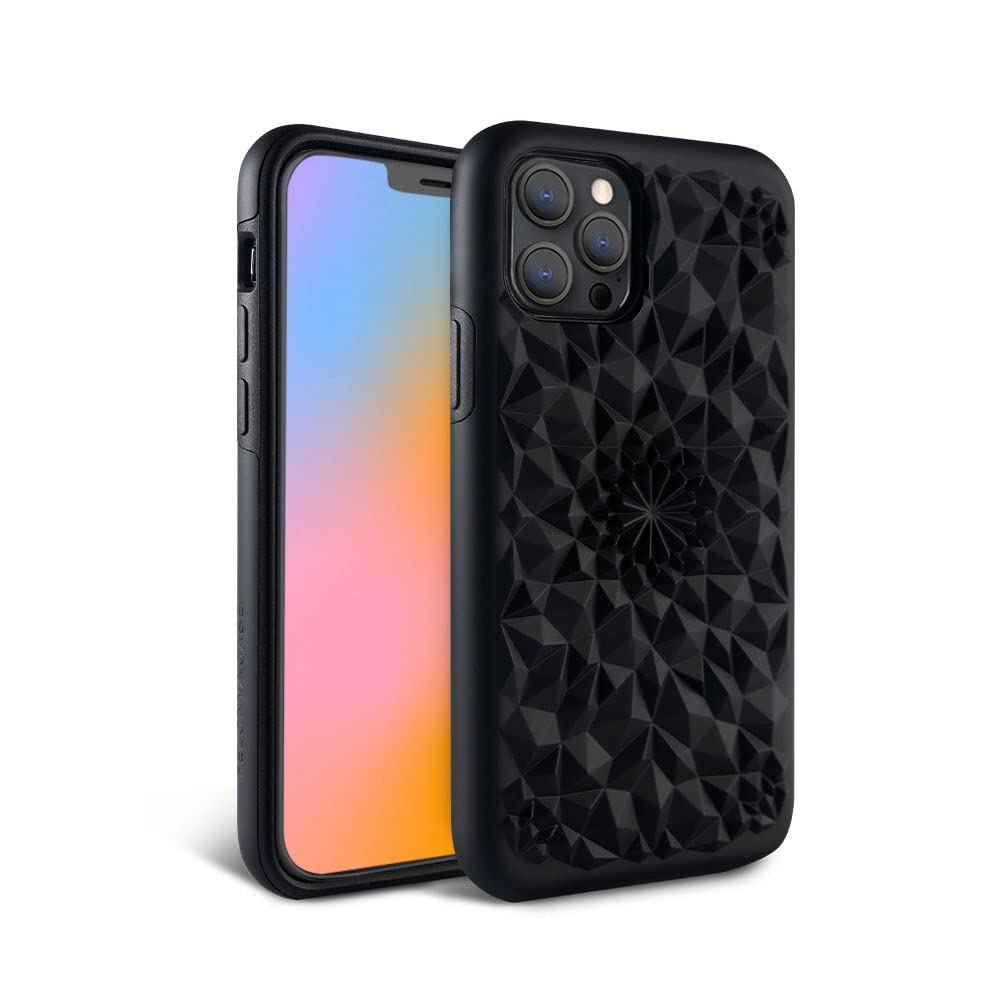 FELONY CASE - iPhone 13 Pro Max Case Matte Black Kaleidoscope Design | Anti-Scratch, Shockproof & Wireless Charging Compatible | Protective Phone Cover for Apple iPhone 13 Pro Max | Perfect for Daily Use, Travel & Outdoor Activities