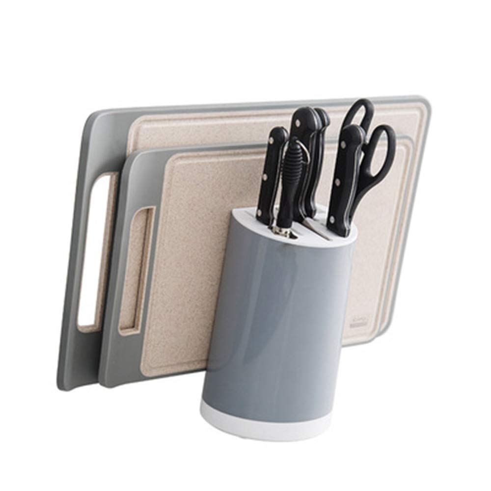 JKhome Universal 8-Slot Knife Block Holder - Grey Kitchen Knife Storage Organizer for Chefs & Home Cooks - Perfect for Countertop, Drawer & Pantry Organization