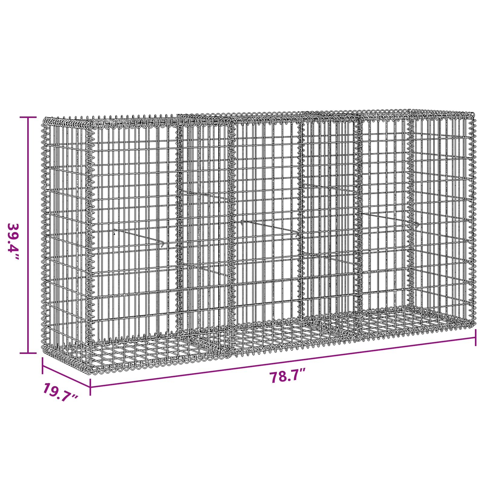vidaXL Gabion Basket Steel 78.7