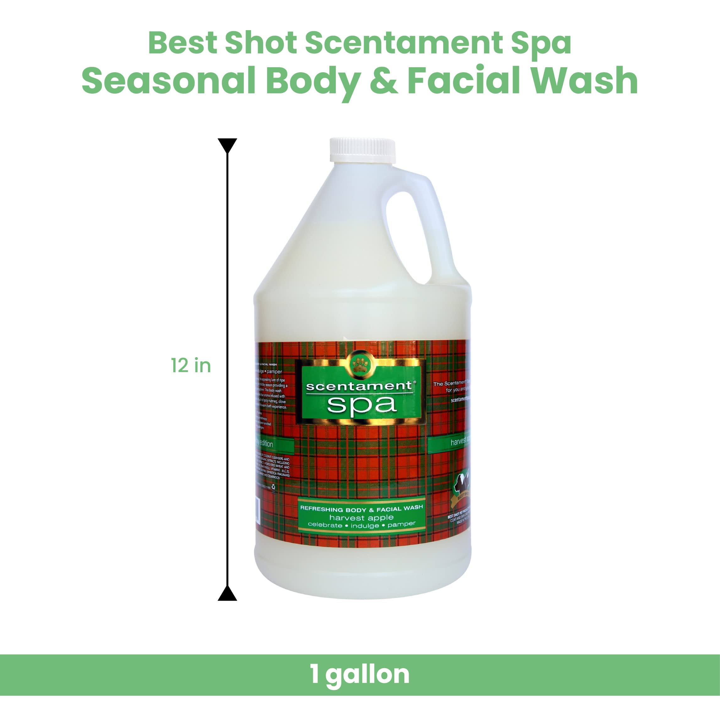 Best Shot Scentament Spa Seasonal Facial & Body Wash - Harvest Apple Scent, 1 Gallon | Hydrating Cleanser for Face & Body | Perfect for Spa Days, Seasonal Self-Care & Holiday Gifting