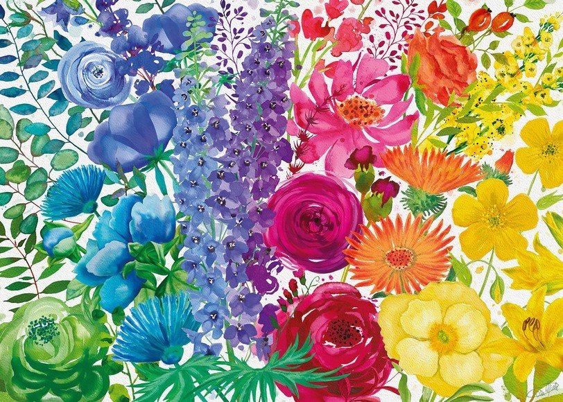 300-Piece Large Format Floral Rainbow Stickers - Perfect for Scrapbooking, DIY Crafts, and Journaling