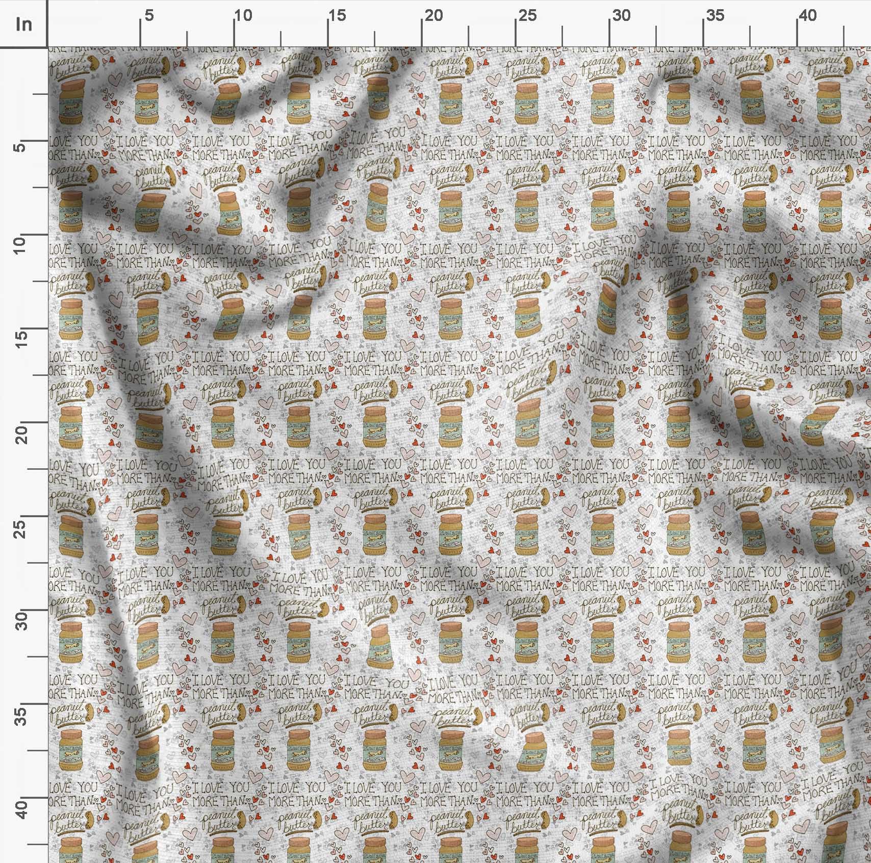 Soimoi Rayon Crepe White Fabric by The Yard - 46 Inch Wide Textured Peanut Butter Food Print Material for DIY Crafts, Quilting & Sewing Projects - Nutty Playful Design Home Decor & Fashion Accessories
